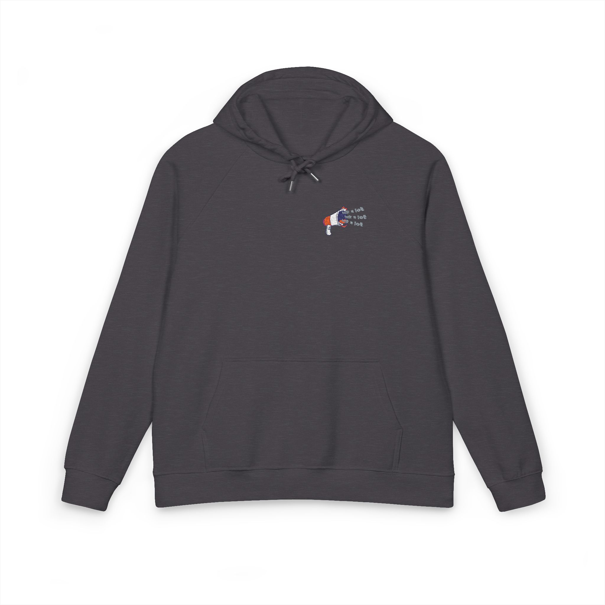 Talk A Lot Unisex Eco Raglan Hoodie Embroidery - Image 9