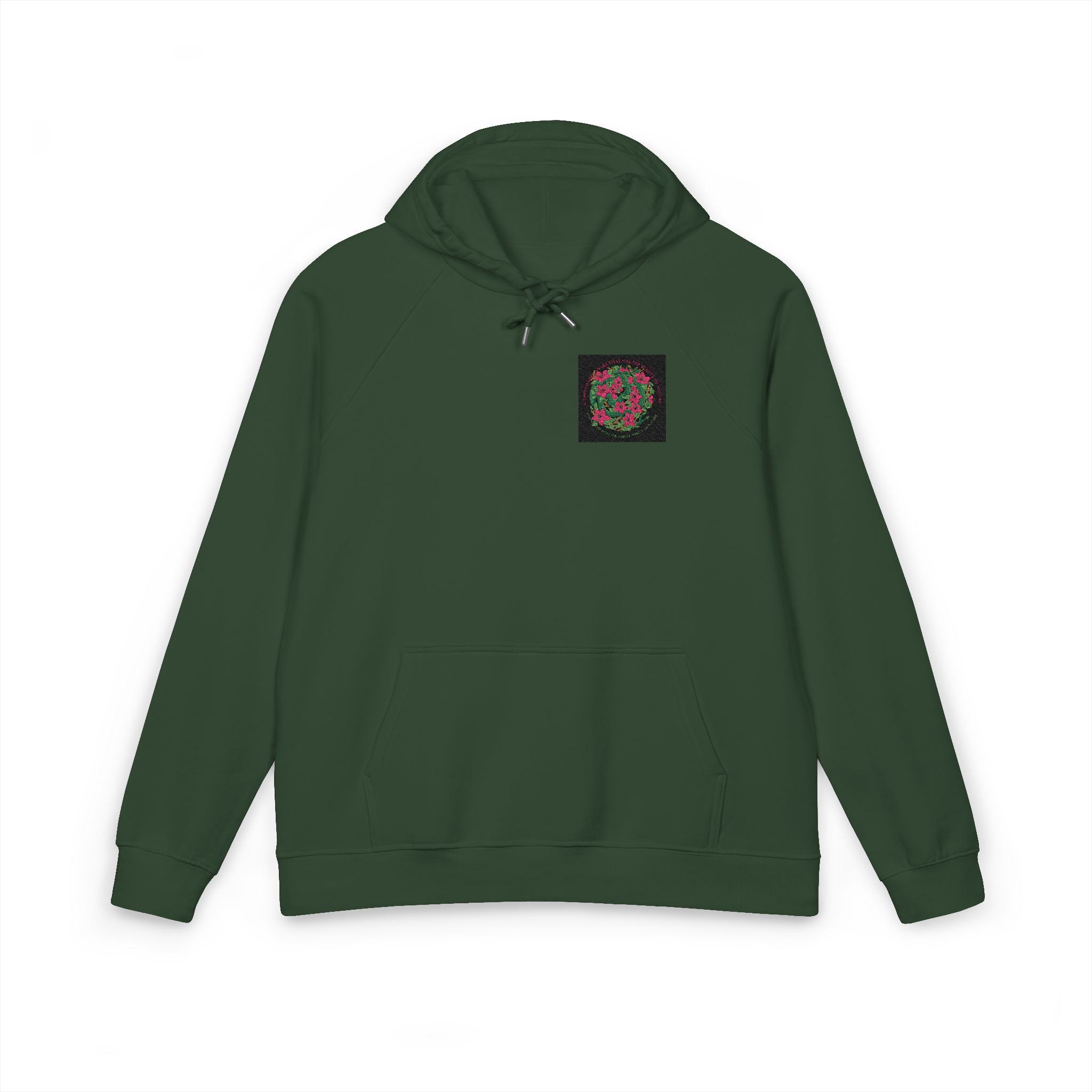 Two Headed Snake With Text Illustration Unisex Eco Raglan Hoodie Embroidery - Image 13