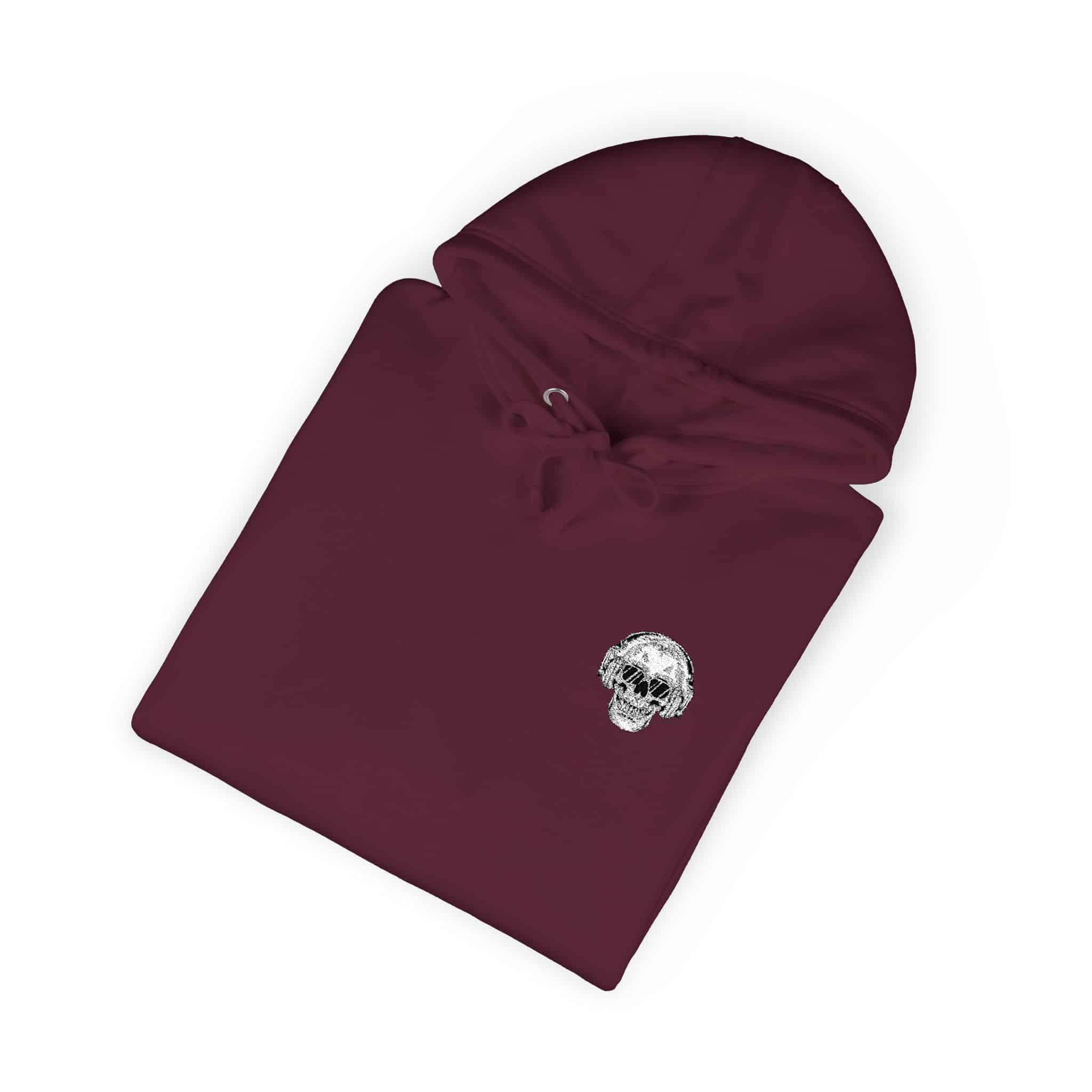 Skull Dj With Black Glass Unisex Fleece Hoodie - Image 32
