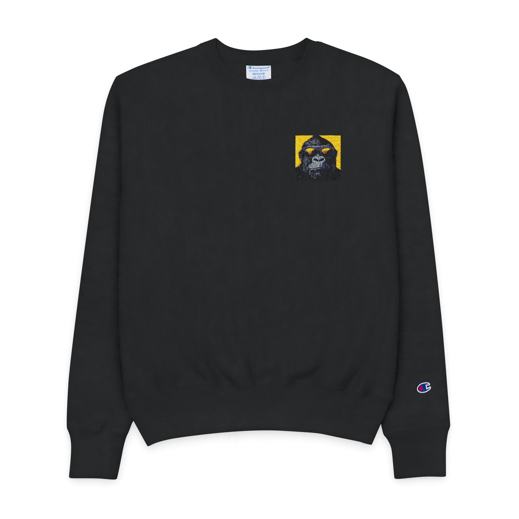 Cool Monkey Gorilla Gangsta Rapper Sunglasses Mens Champion Crewneck Sweatshirt