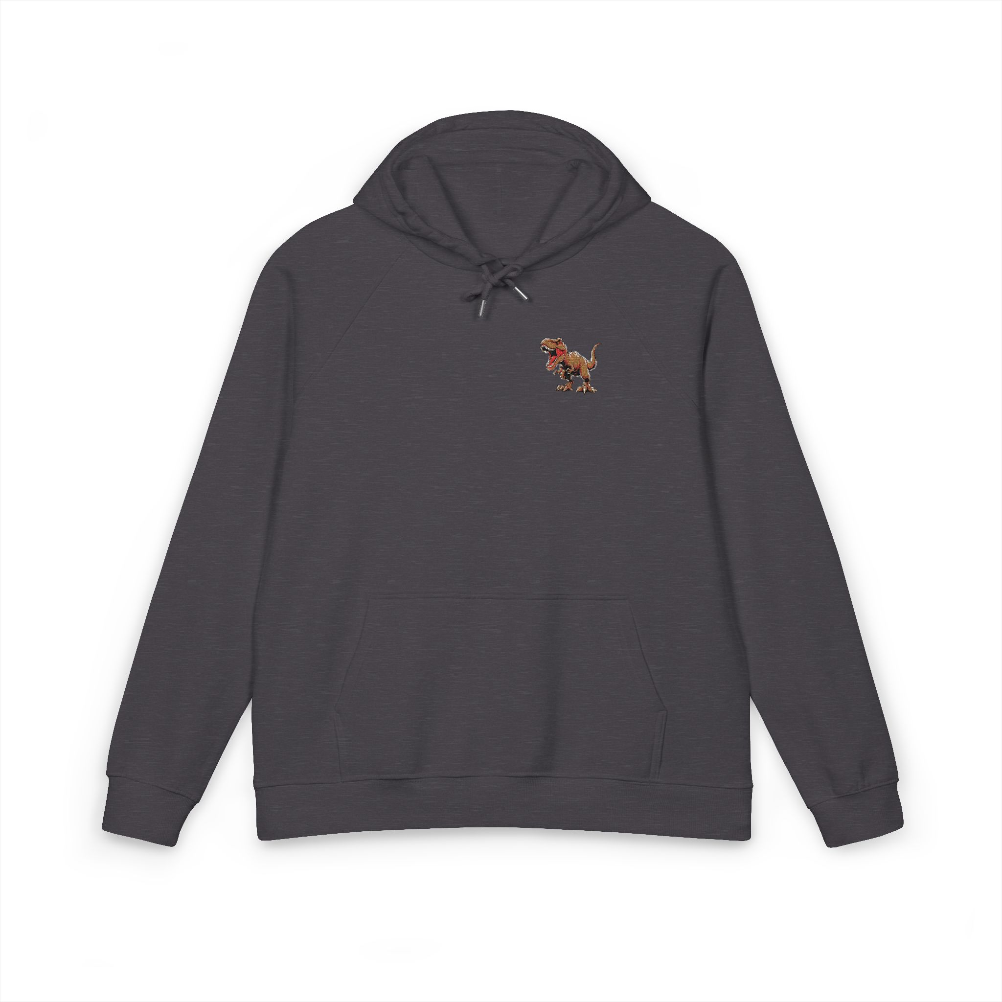 T Rex 1 Unisex Eco Raglan Hoodie Embroidery - Image 9