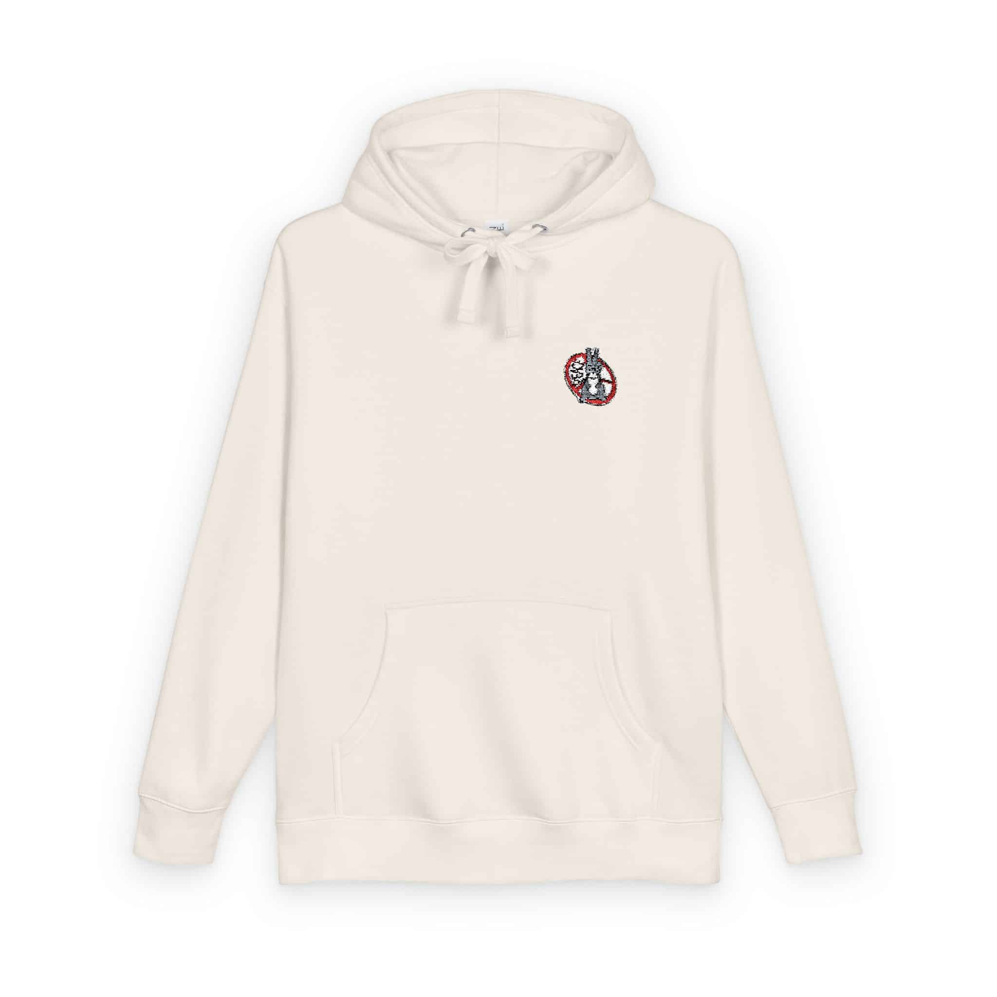 Peace Bunny Sticker Vector Cute Illustration Unisex Fleece Hoodie - Image 6
