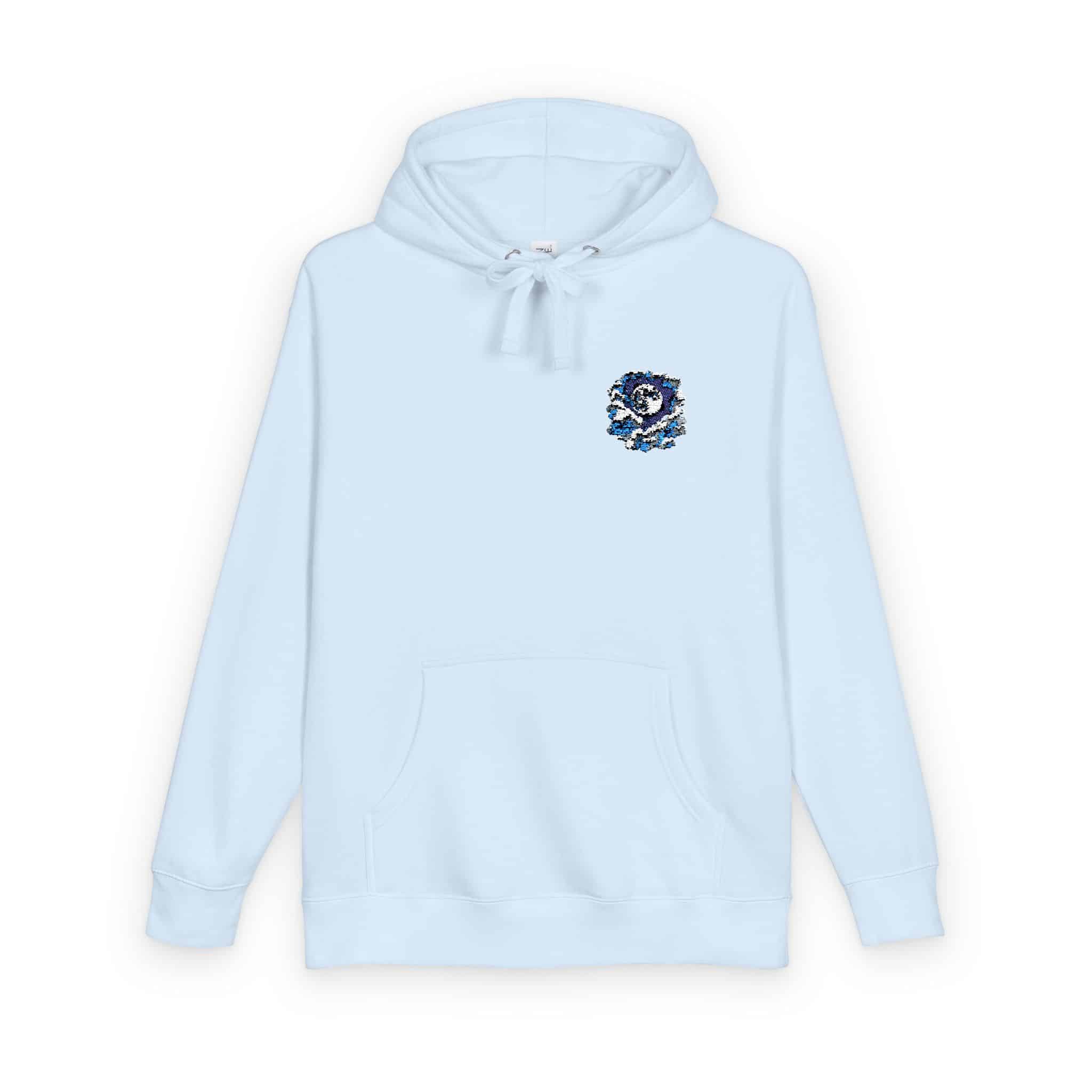 Watercolor Full Moon Clouds Elements Set Unisex Fleece Hoodie - Image 10