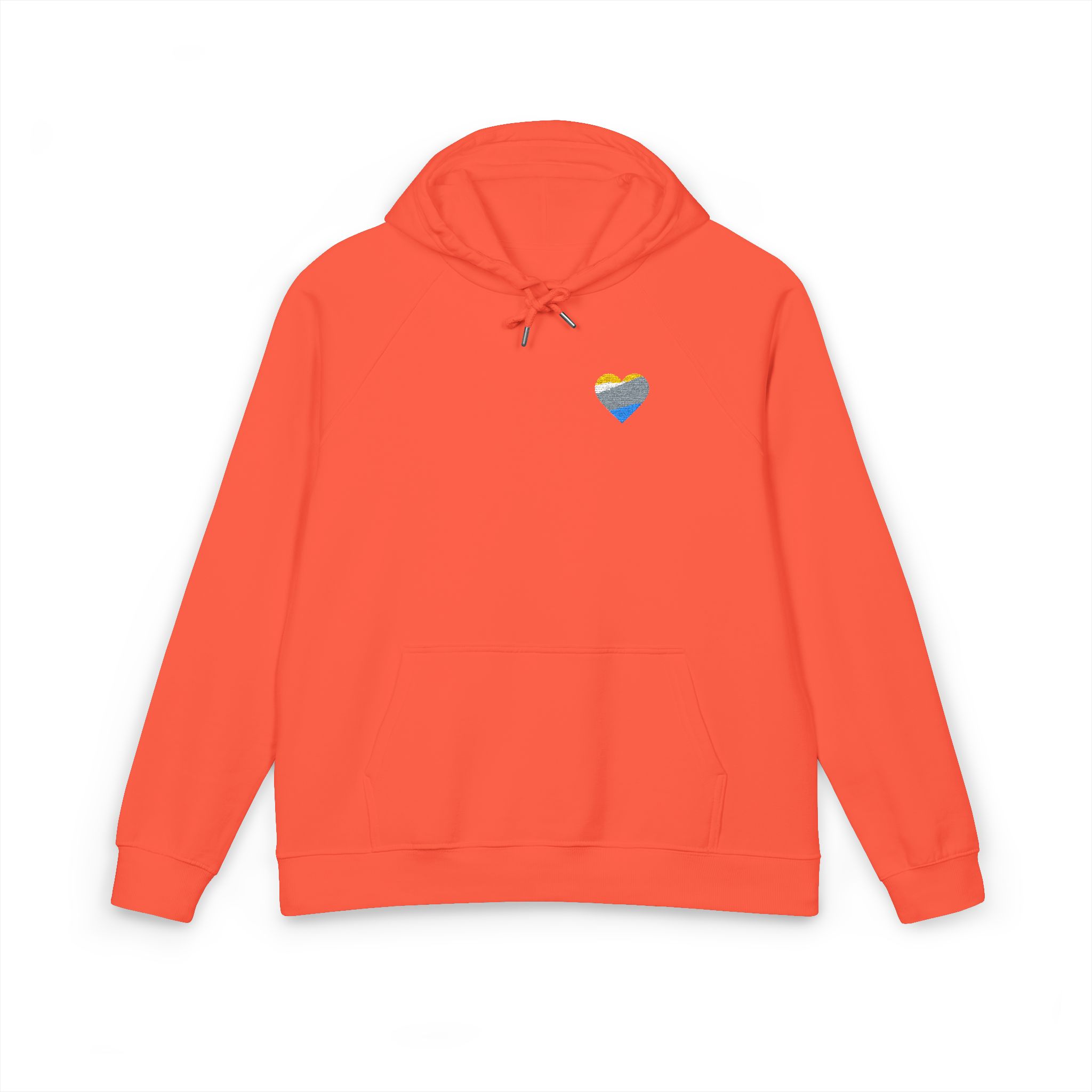 Gradient Heart Shape Unisex Eco Raglan Hoodie Embroidery - Image 5