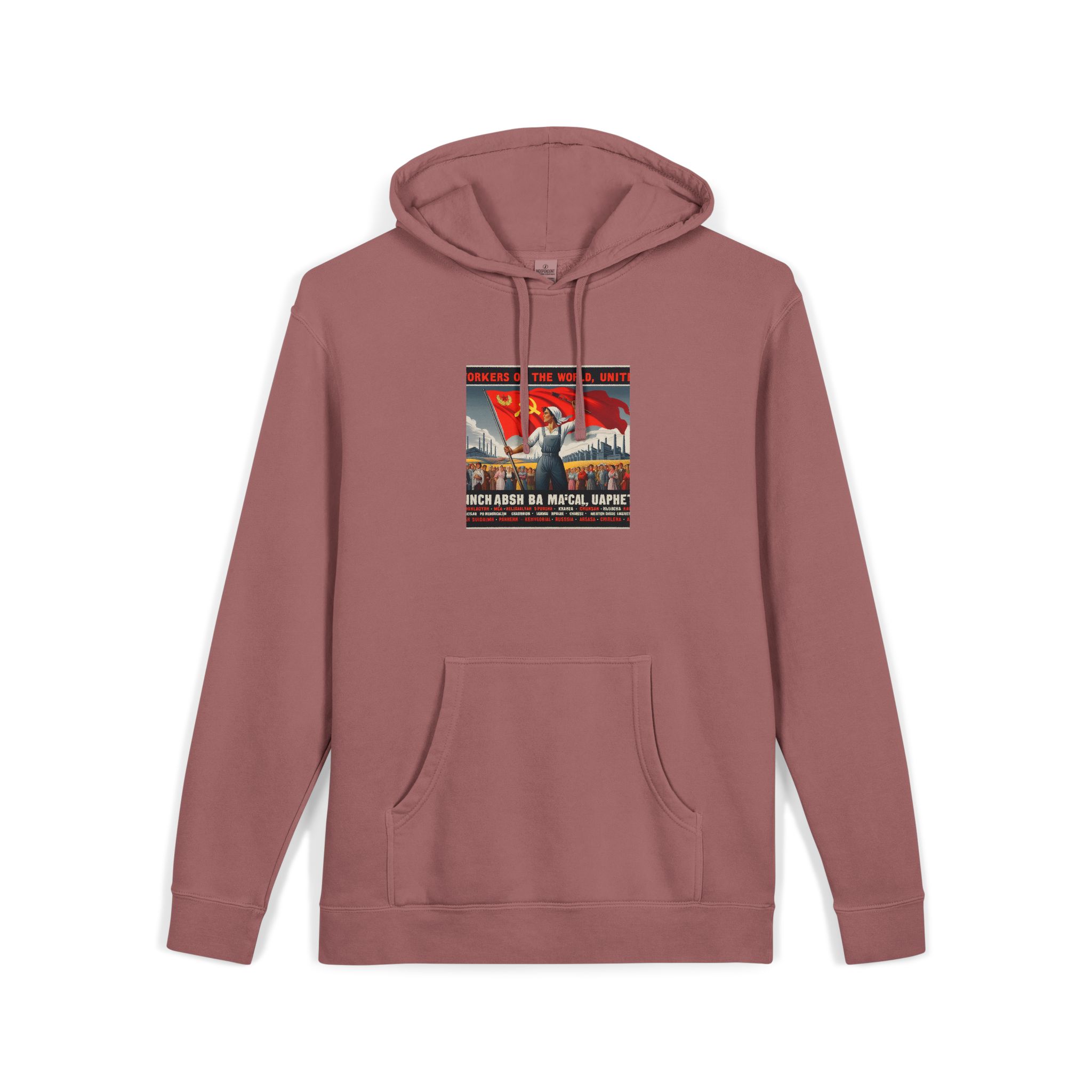 Workers of the World Unisex Pigment Dyed Hoodie Embroidery - Image 31