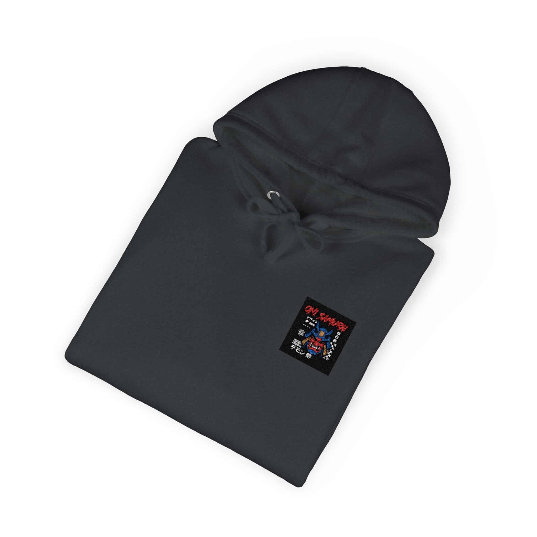Oni Samurai Design Logo Vector Unisex Fleece Hoodie - Image 28