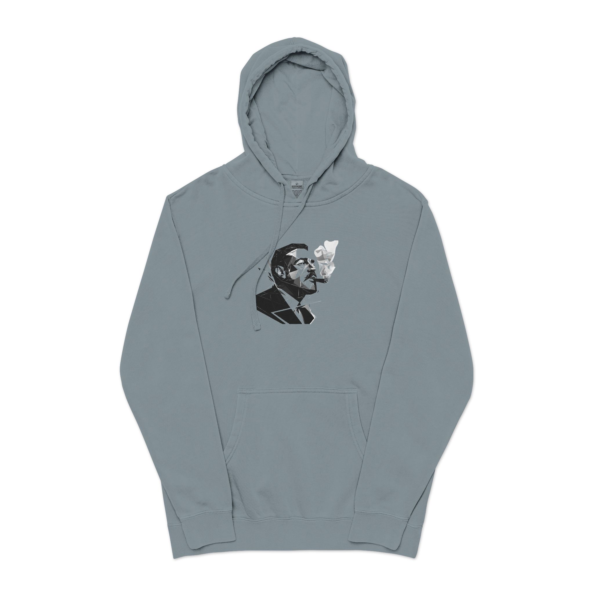 Smoking Man Unisex Pigment Dyed Hoodie Embroidery - Image 21