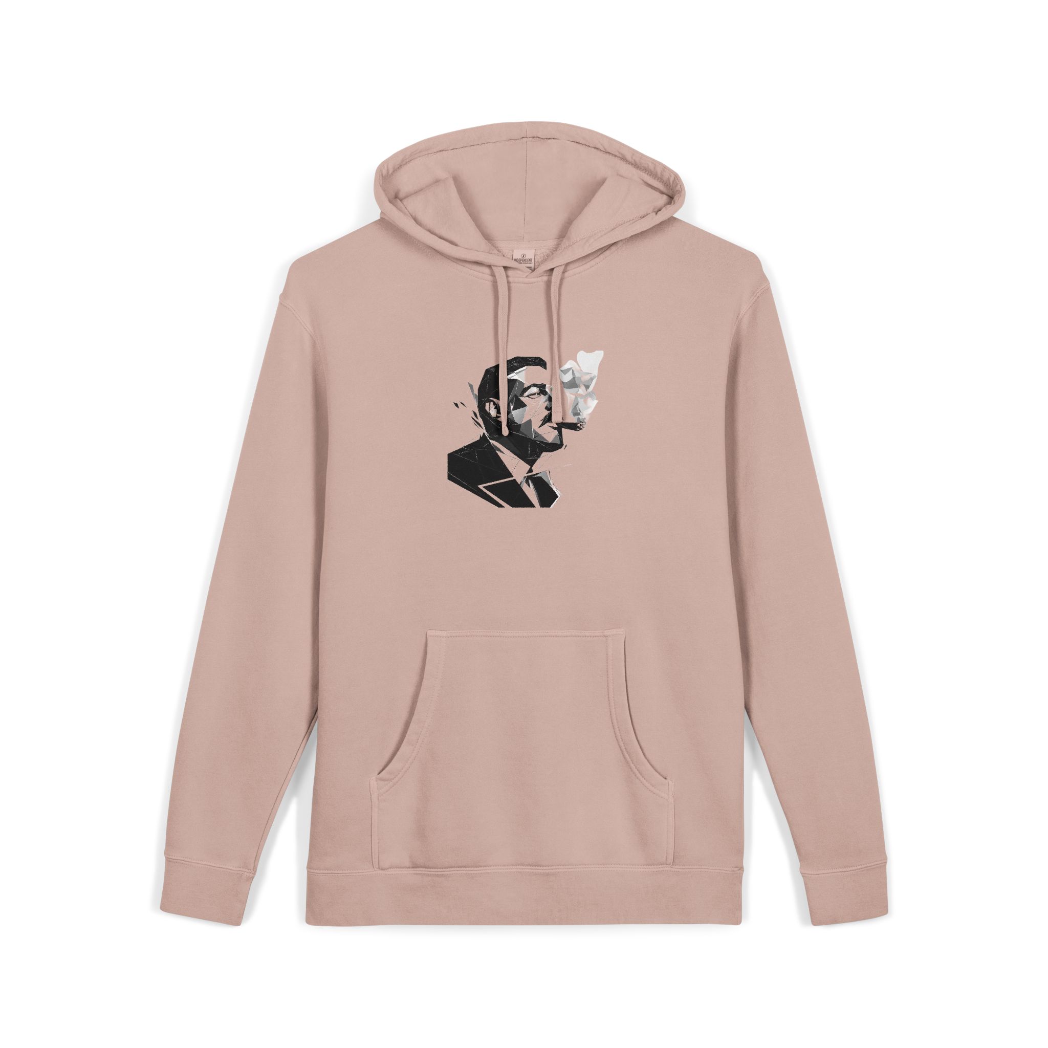Smoking Man Unisex Pigment Dyed Hoodie Embroidery - Image 3