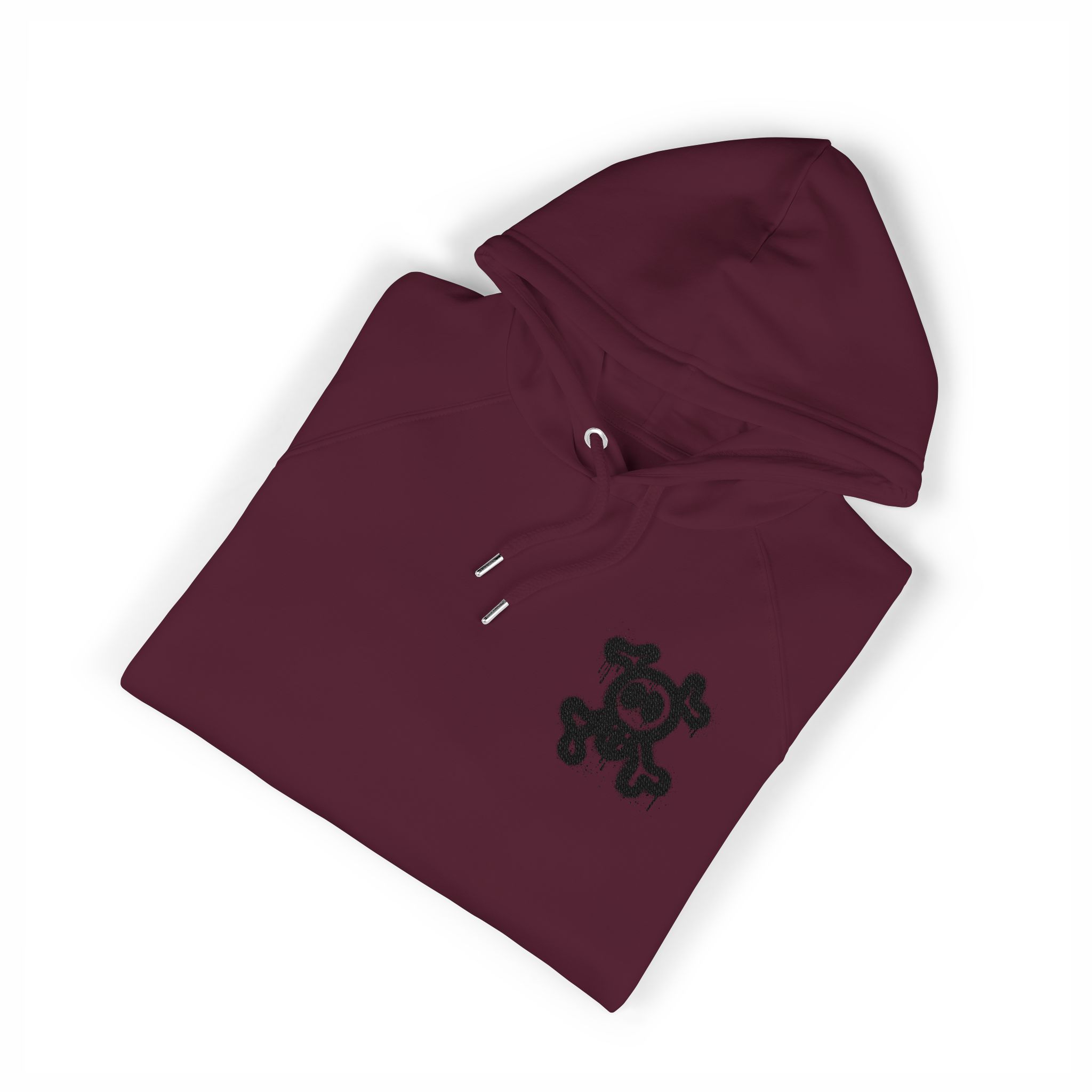 Spray Painted Graffiti Skull Sprayed Graffiti Skull Icon With Spray Black White Unisex Eco Raglan Hoodie Embroidery - Image 23