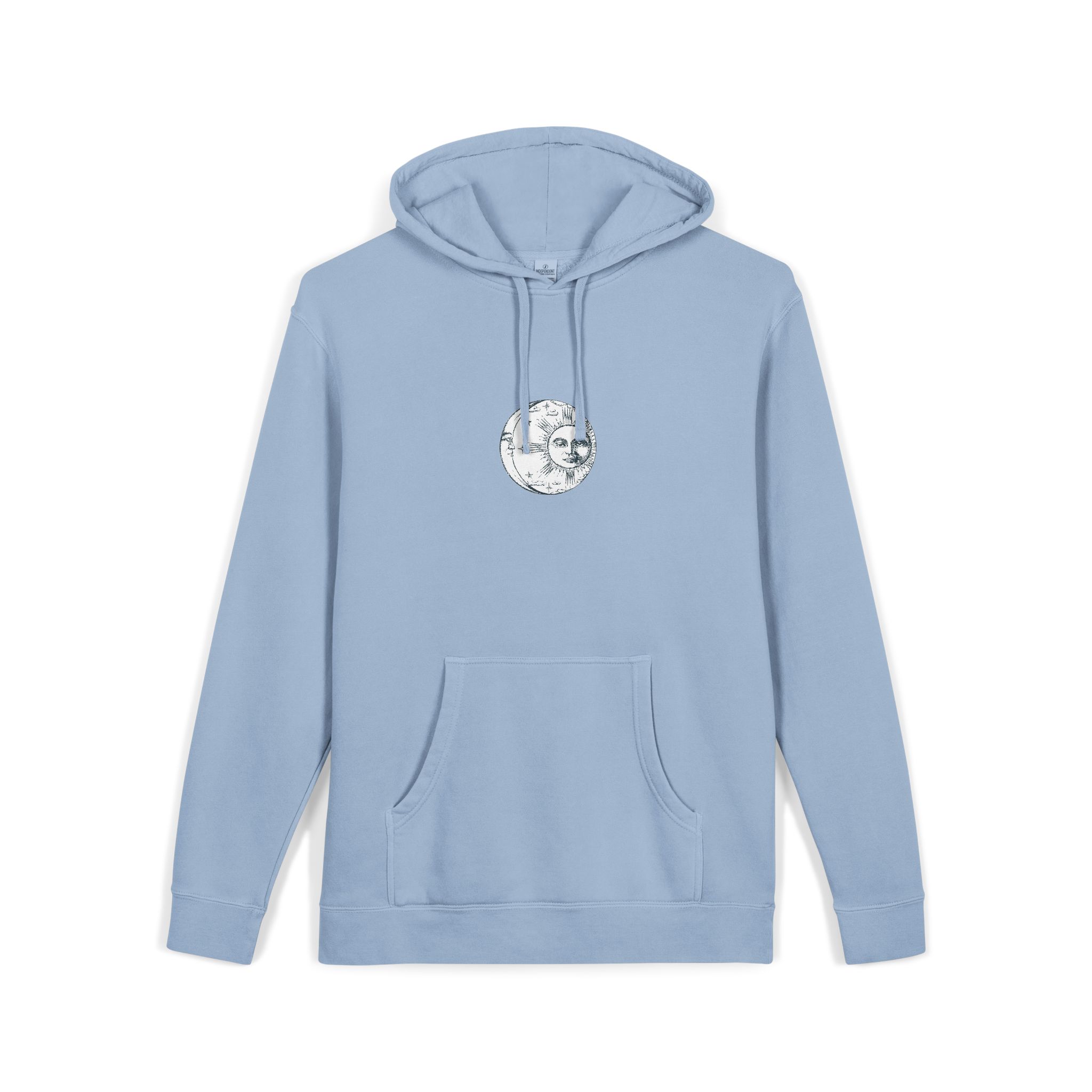 Sun Crescent Engraving Unisex Pigment Dyed Hoodie Embroidery - Image 19