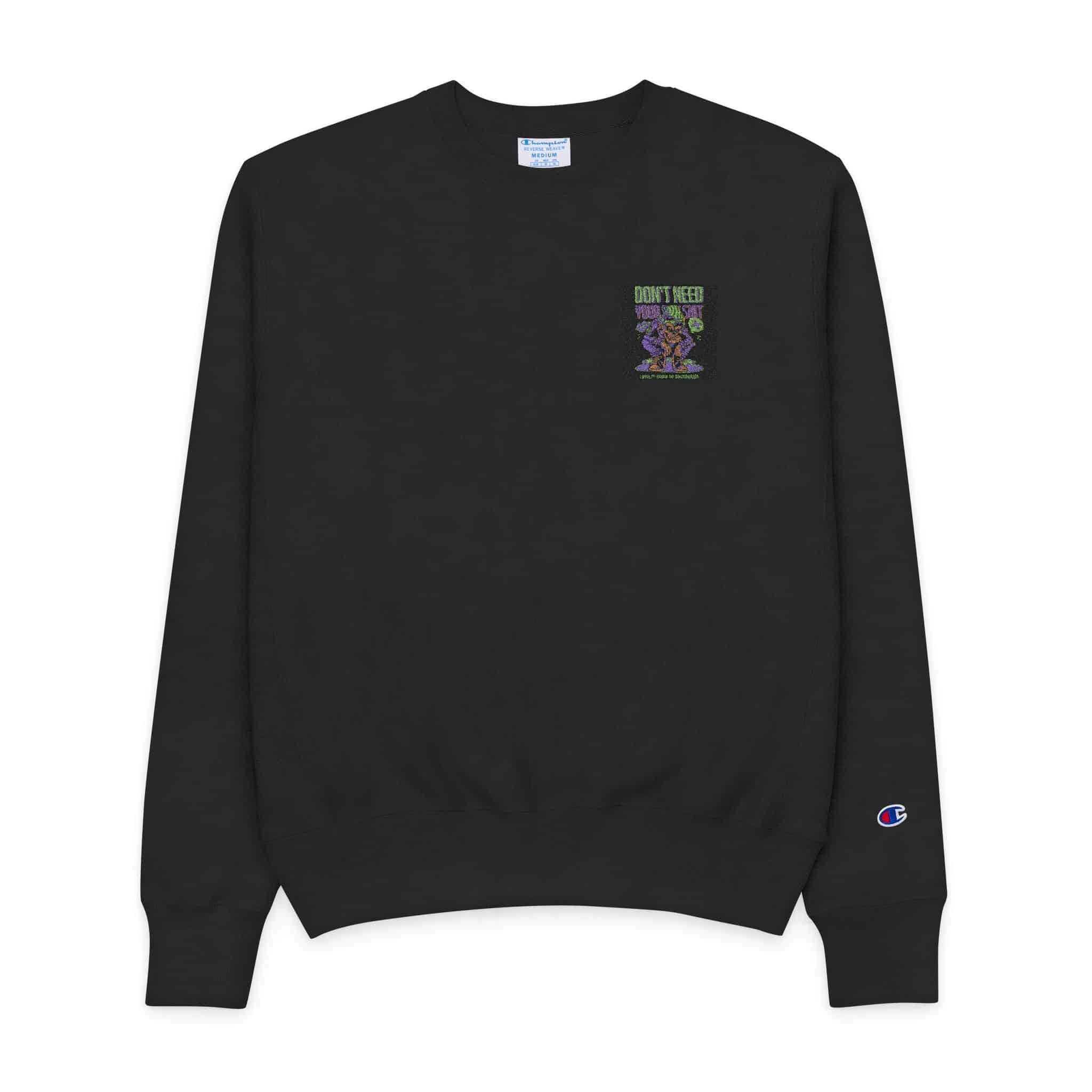 Intimidate Punk Skull Gang Mafia Series Character Mens Champion Crewneck Sweatshirt