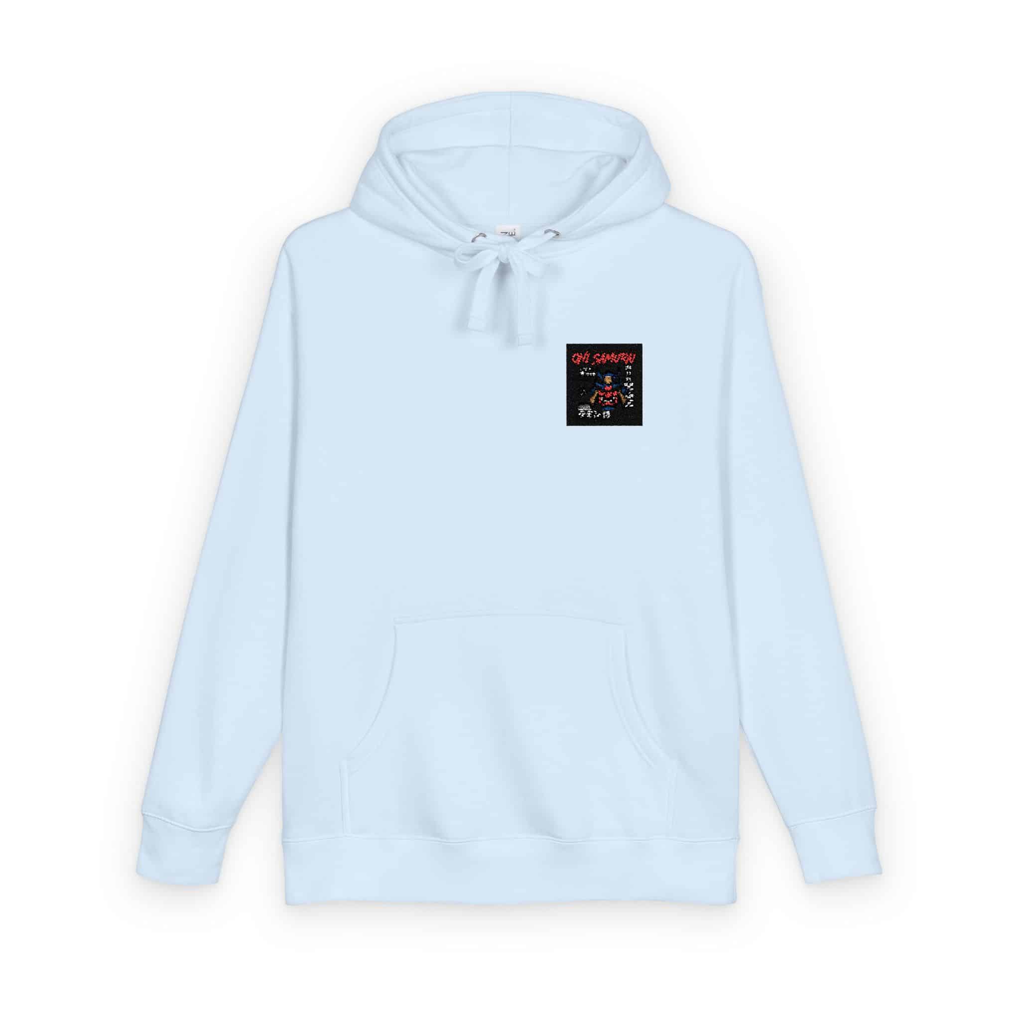 Oni Samurai Design Logo Vector Unisex Fleece Hoodie - Image 10