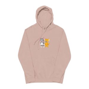 Tom and Jerry Unisex Pigment Dyed Hoodie Embroidery
