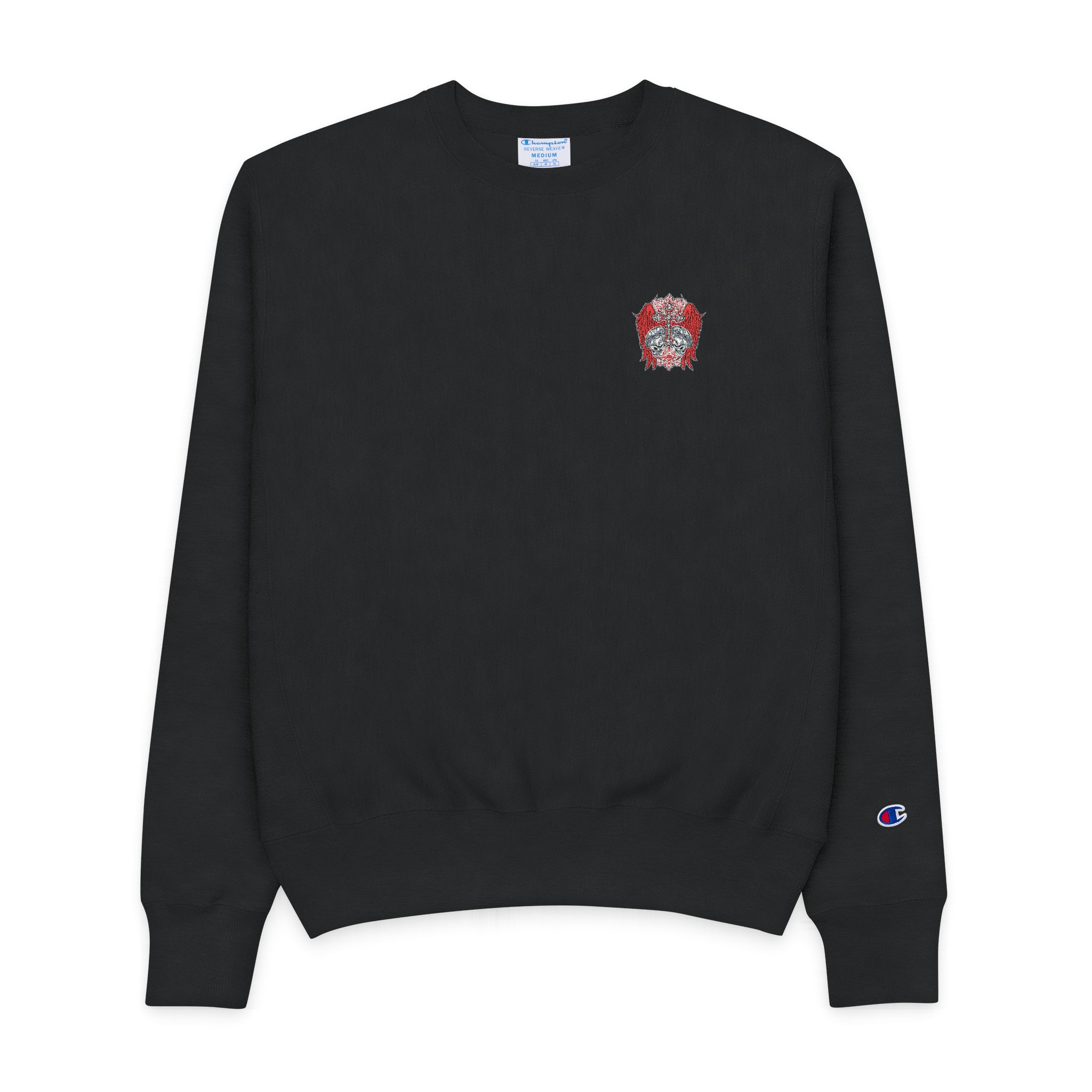 Cross With Wings That Says Angel It Mens Champion Crewneck Sweatshirt