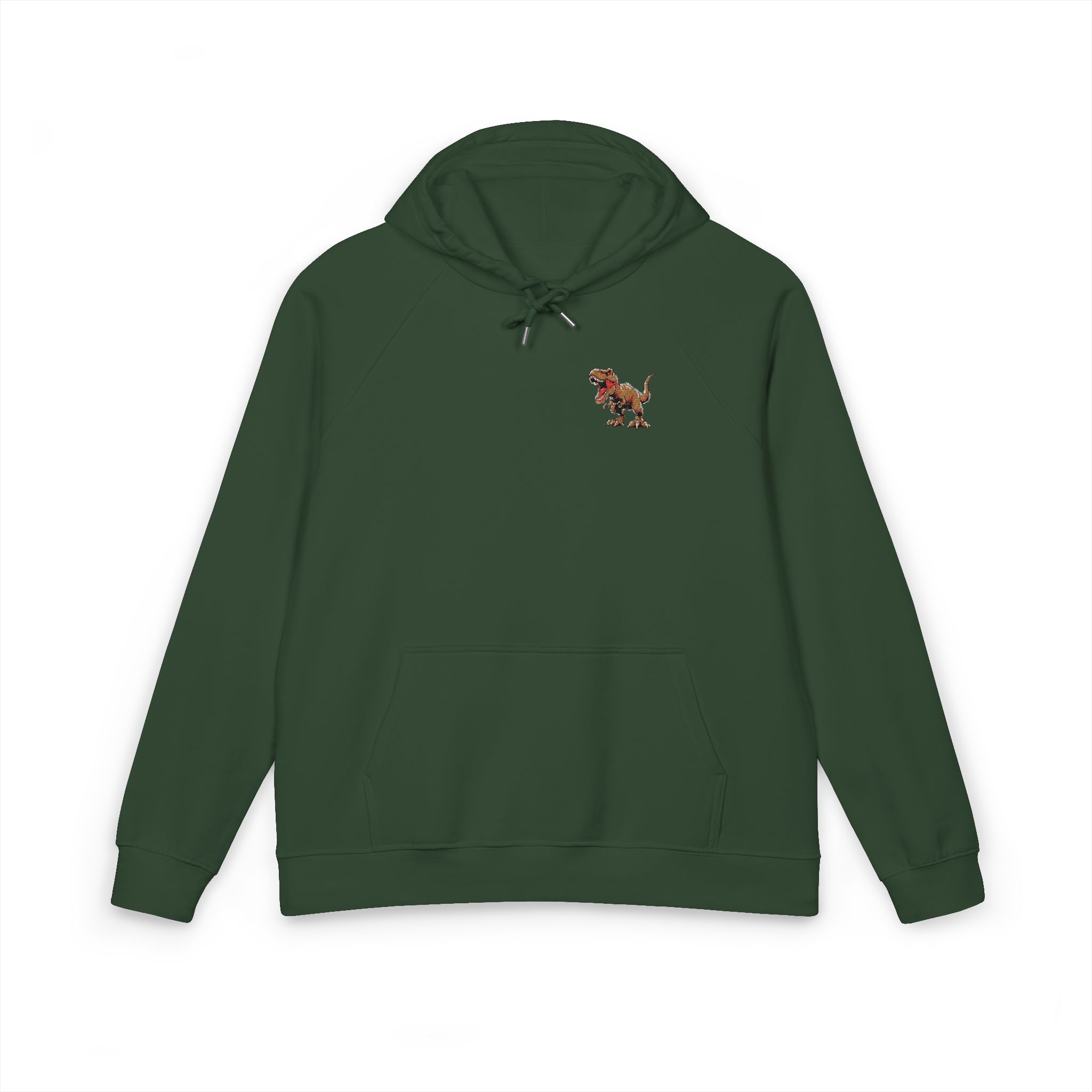 T Rex 1 Unisex Eco Raglan Hoodie Embroidery - Image 13