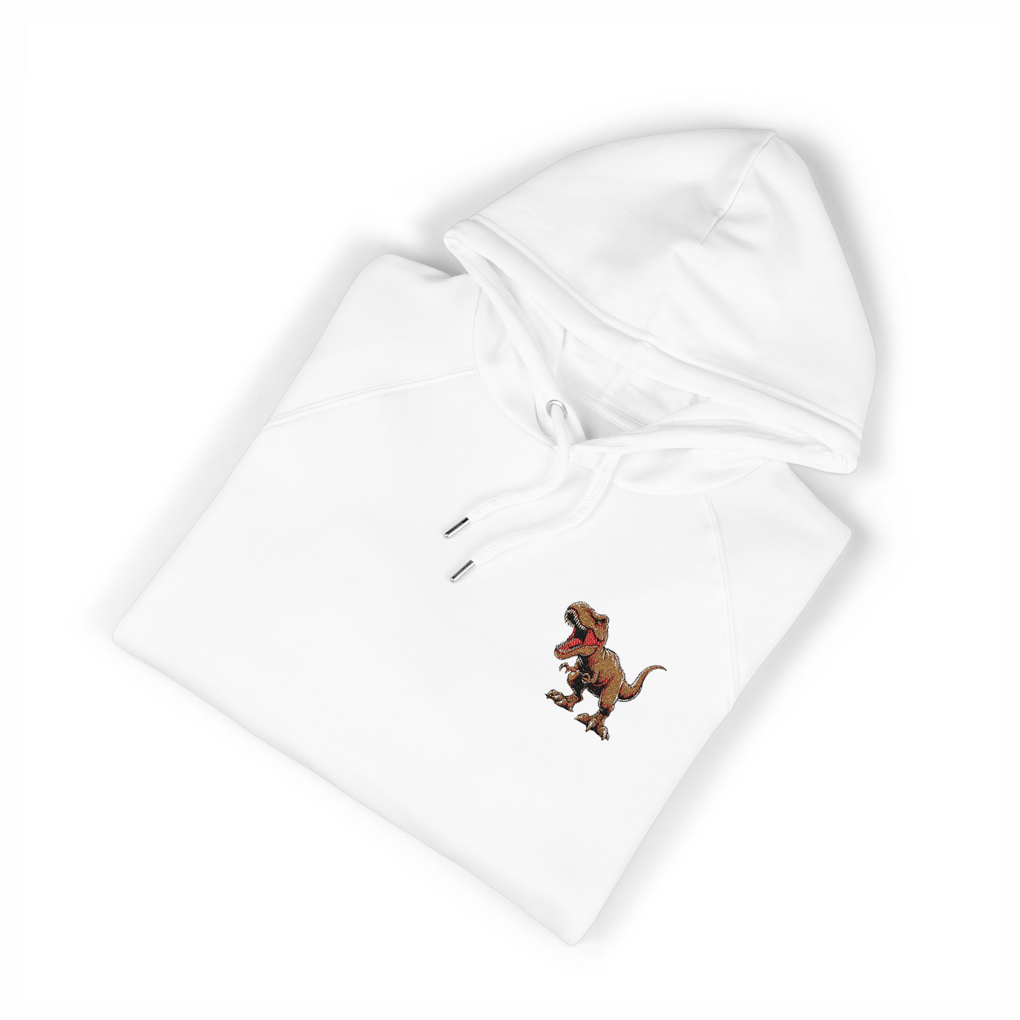 T Rex 1 Unisex Eco Raglan Hoodie Embroidery - Image 3