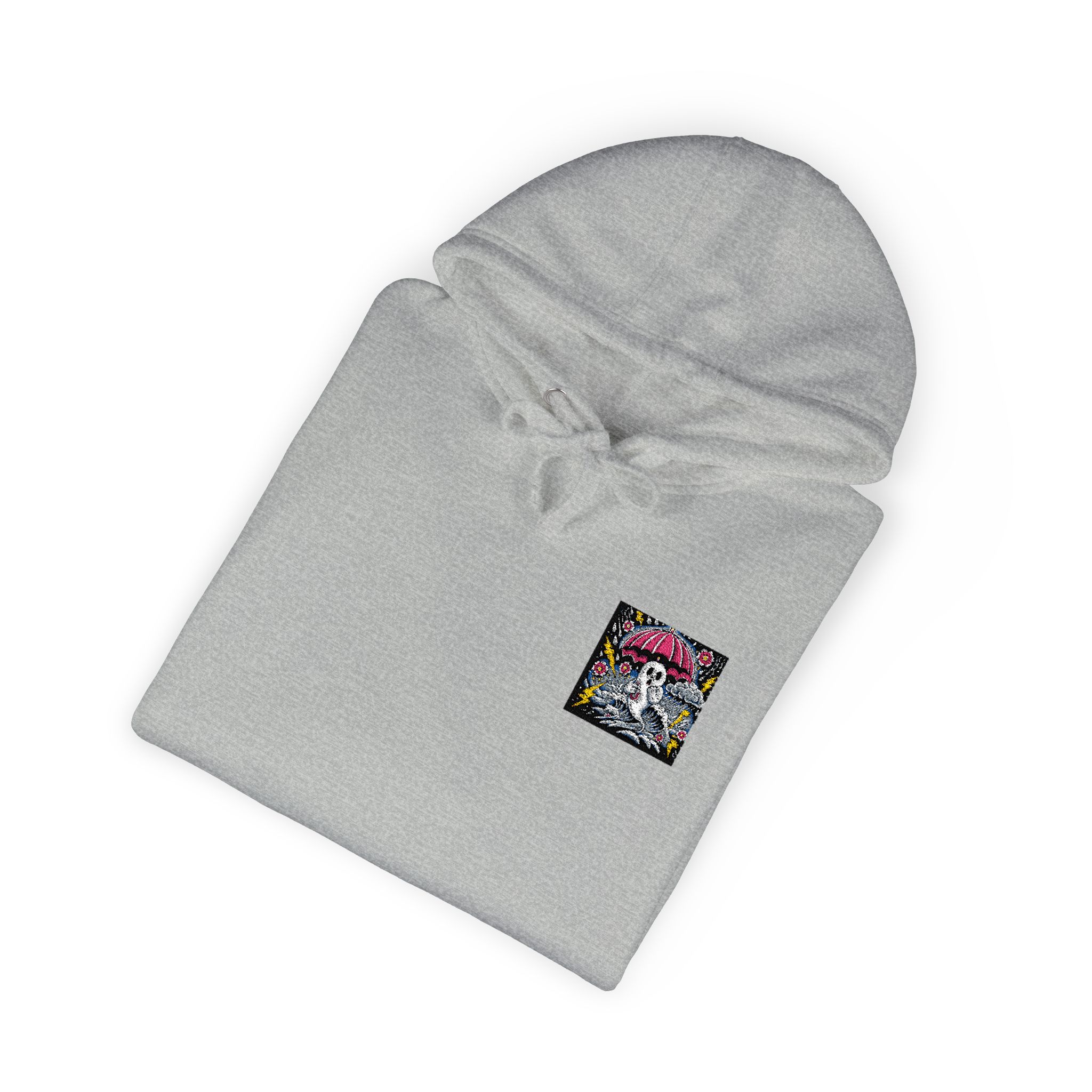 White Ghost With Pink Umbrella Lightning Bolt Unisex Fleece Hoodie - Image 16