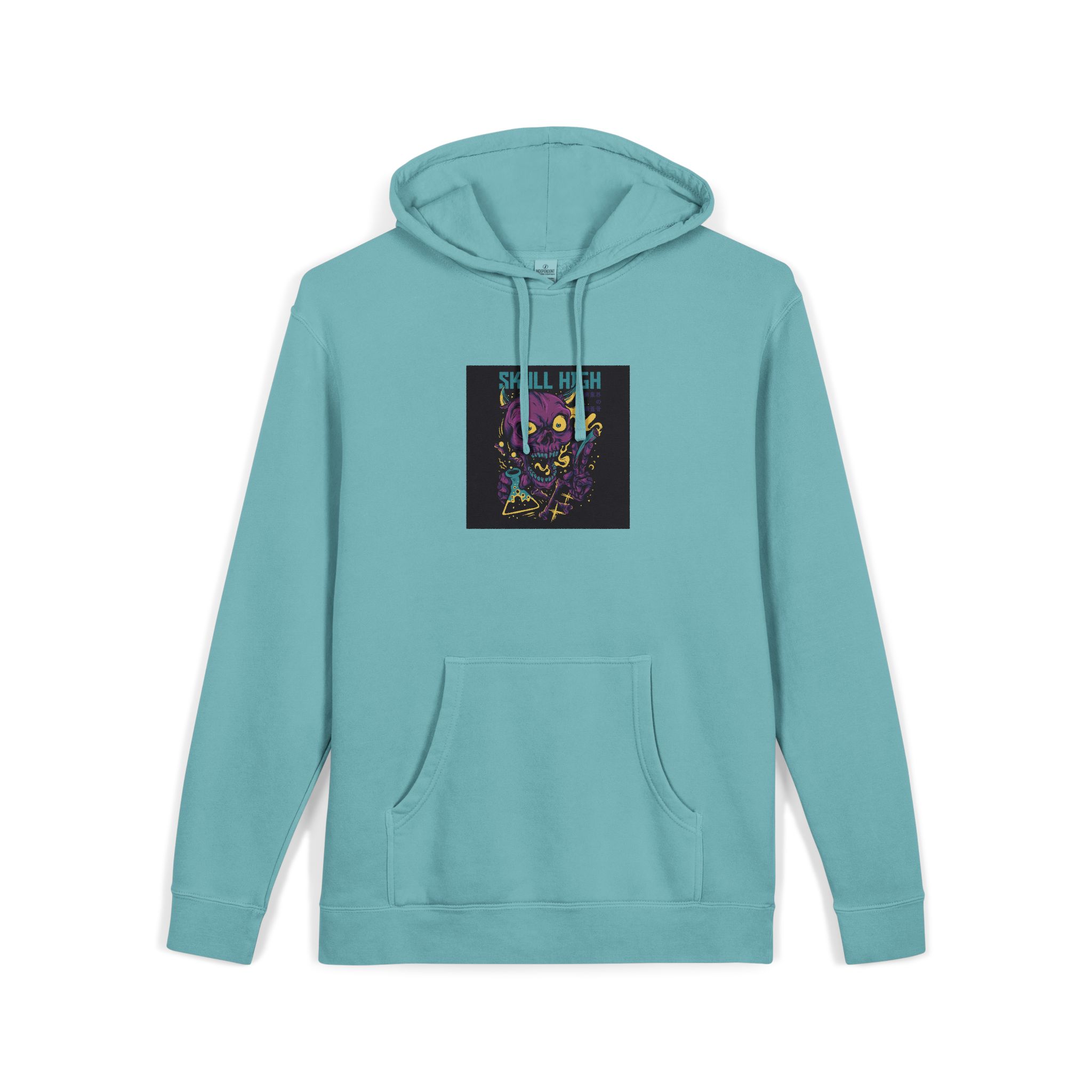 Skull High Cartoon Funny Unisex Pigment Dyed Hoodie Embroidery - Image 11