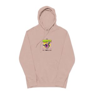 Typography Tshirt Design Monster Eye Unisex Pigment Dyed Hoodie Embroidery