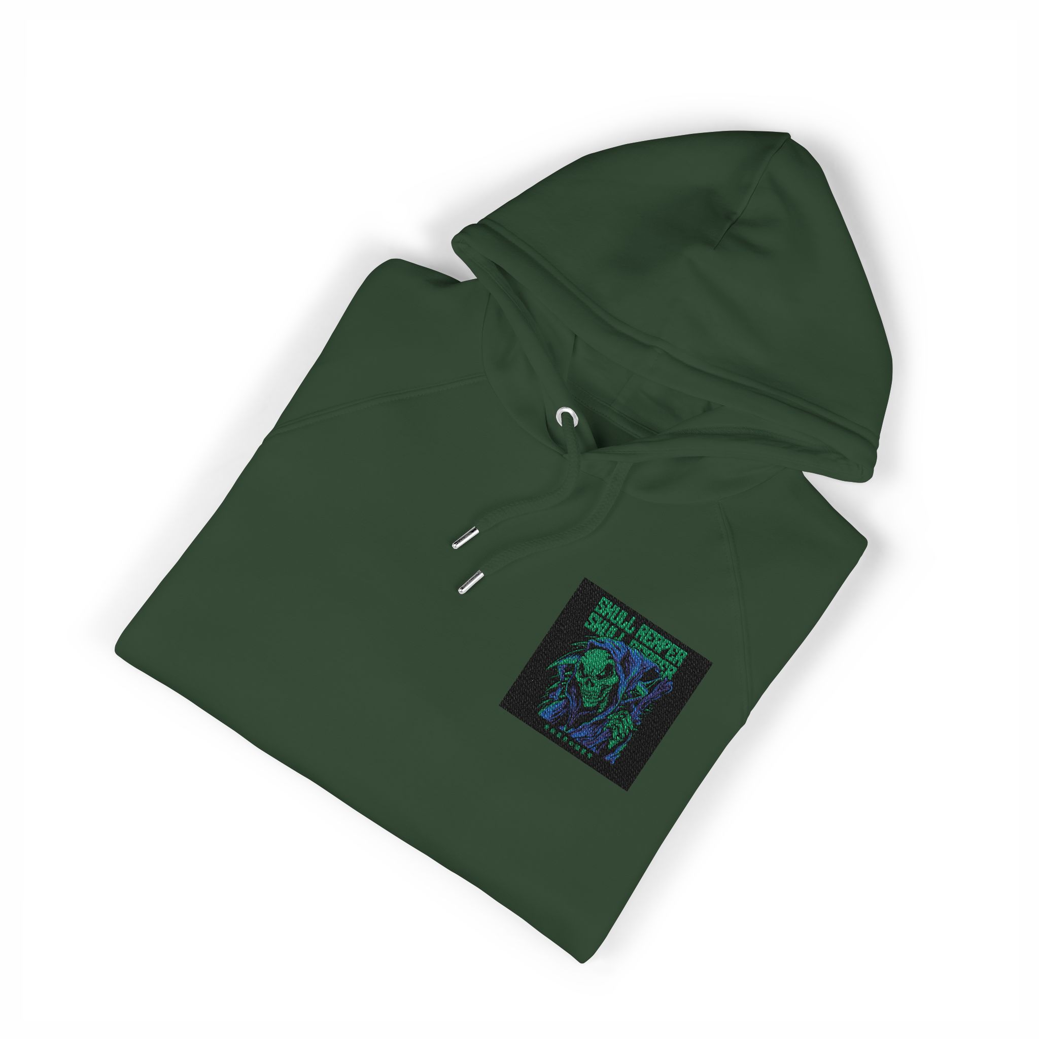 Skull Reaper Unisex Eco Raglan Hoodie Embroidery - Image 15