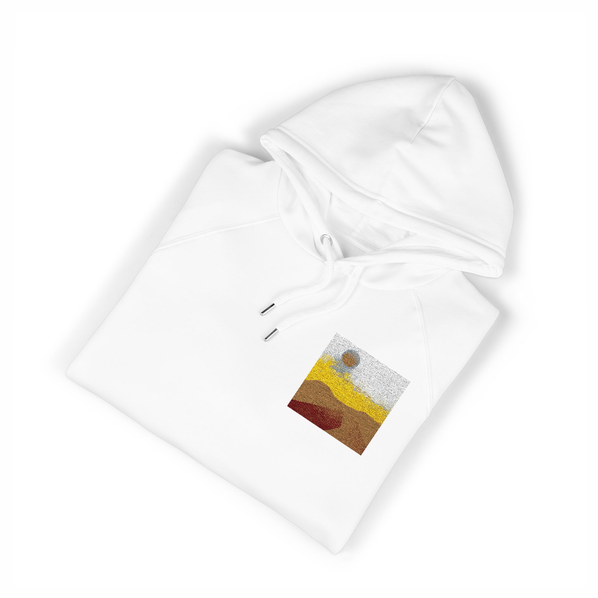 Dreamy Motivational Card Template Social Media Landscape Unisex Eco Raglan Hoodie Embroidery - Image 3