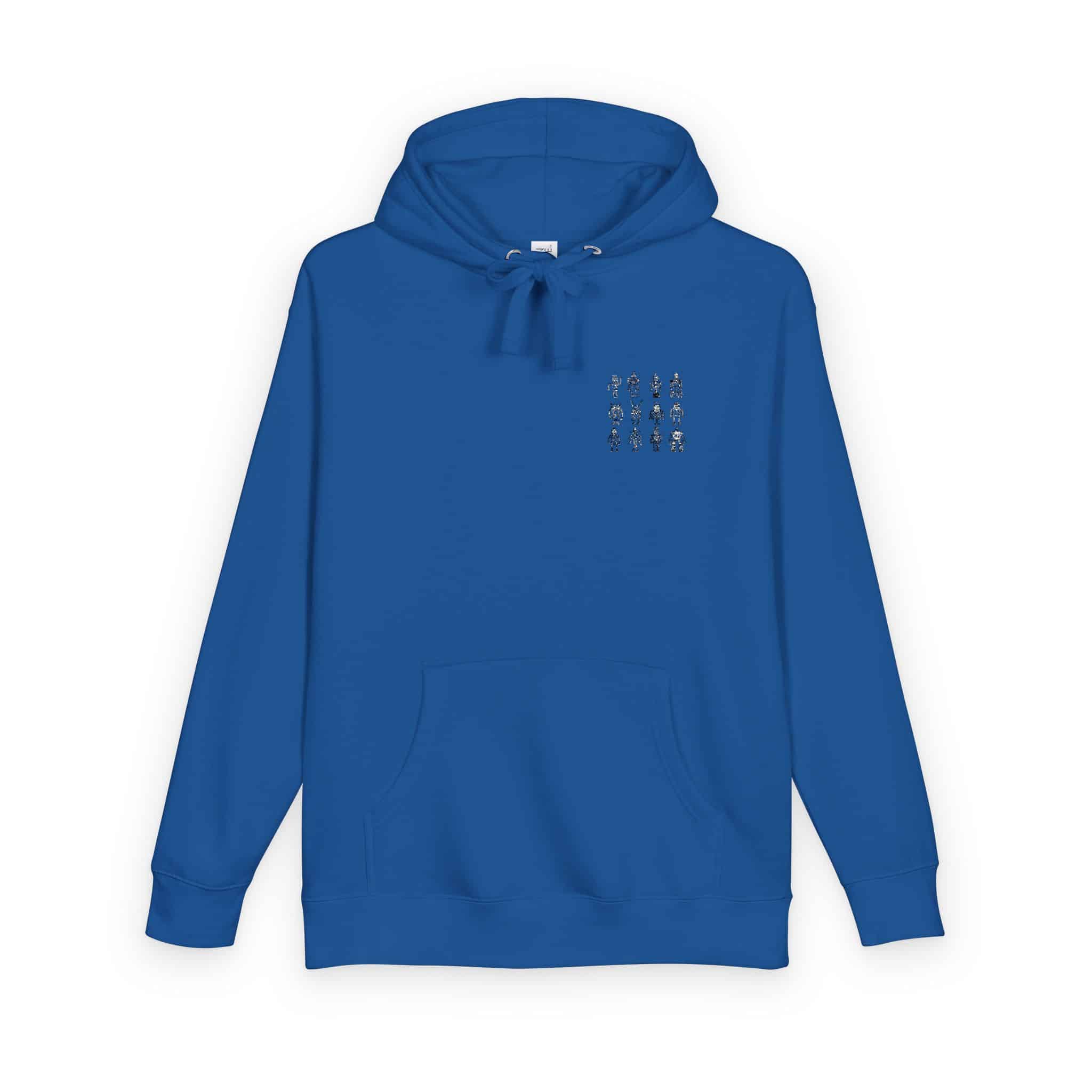 Robots Doodle Stile Black Icons Set Unisex Fleece Hoodie - Image 18