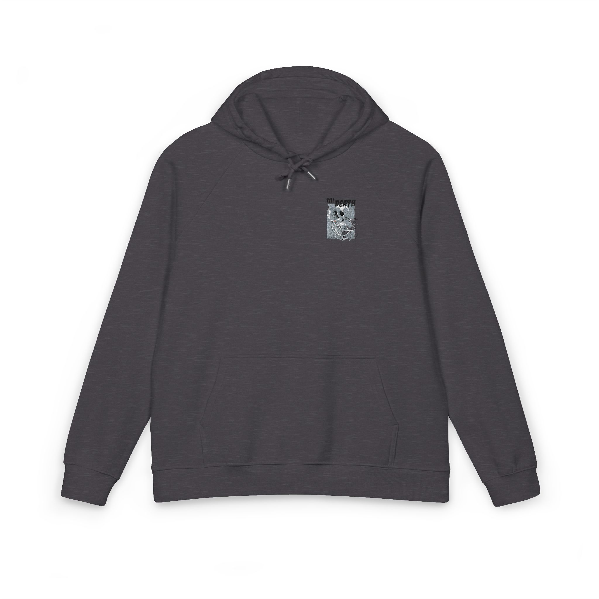 Till Death Unisex Eco Raglan Hoodie Embroidery - Image 9