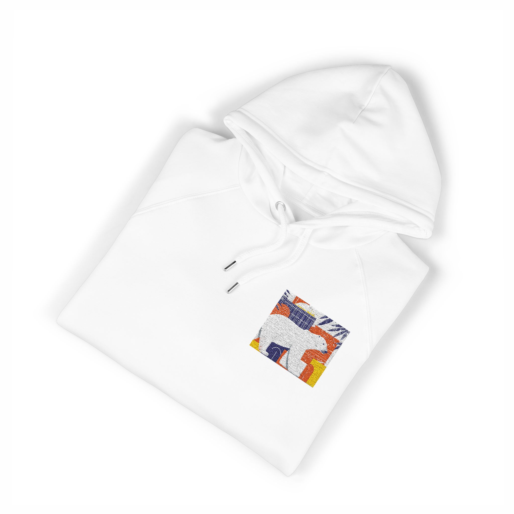Polar Bear 5 Unisex Eco Raglan Hoodie Embroidery - Image 3