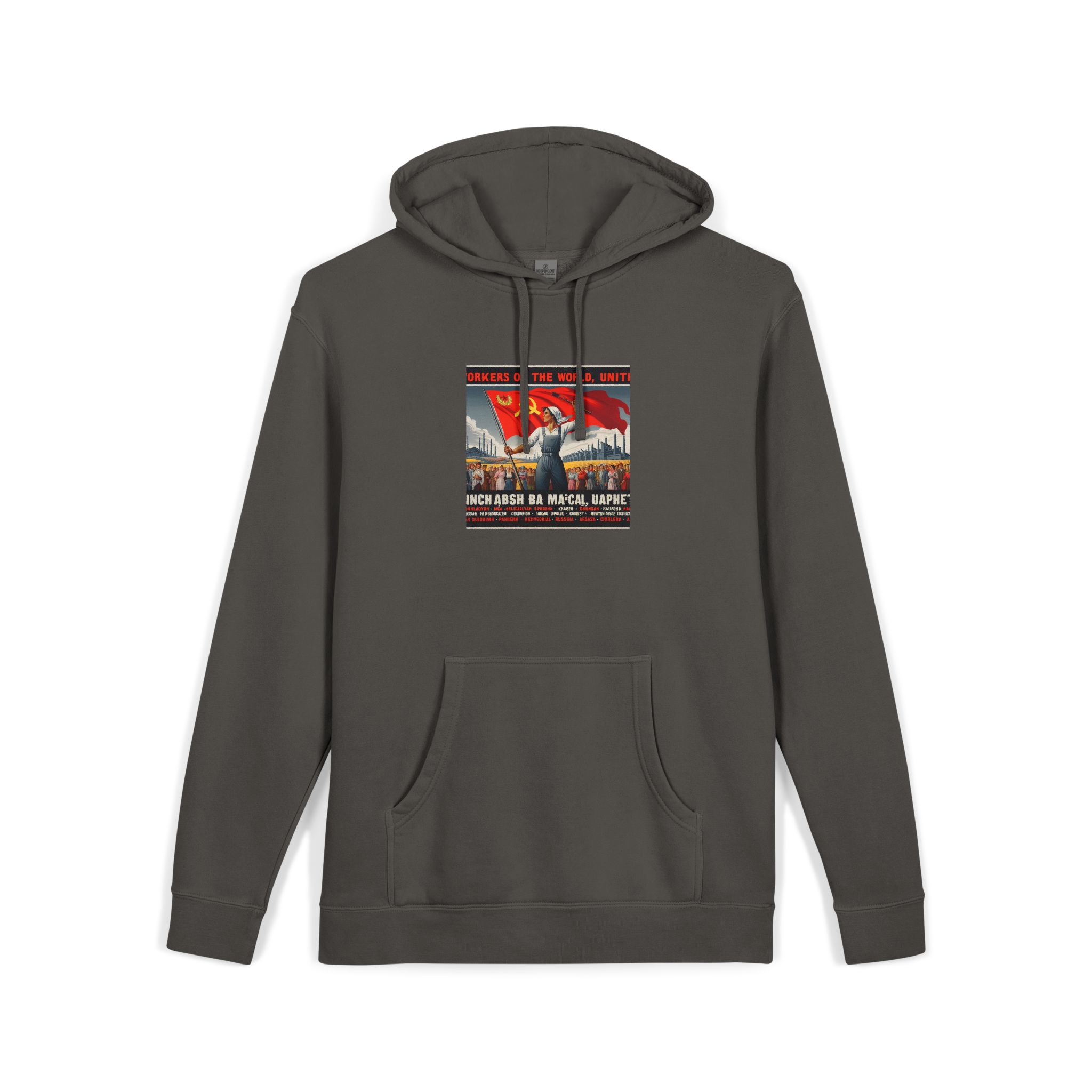 Workers of the World Unisex Pigment Dyed Hoodie Embroidery - Image 27