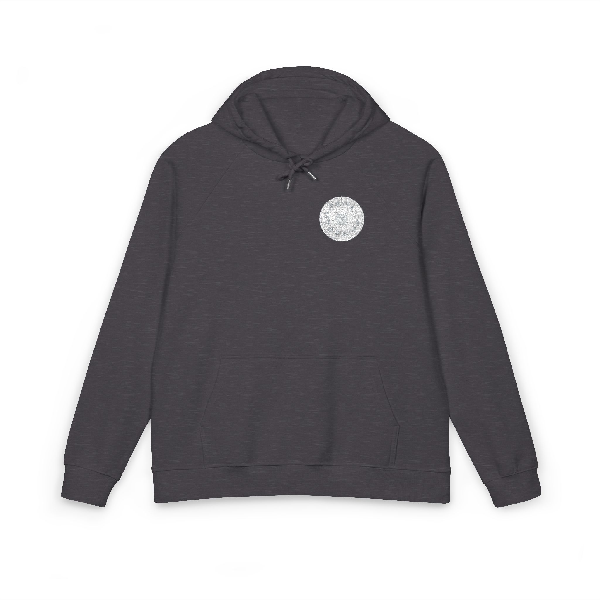 Zodiac Circle Horoscope Drawing Engraving Style Zodiac Wheel With Astrological Sy Unisex Eco Raglan Hoodie Embroidery - Image 9