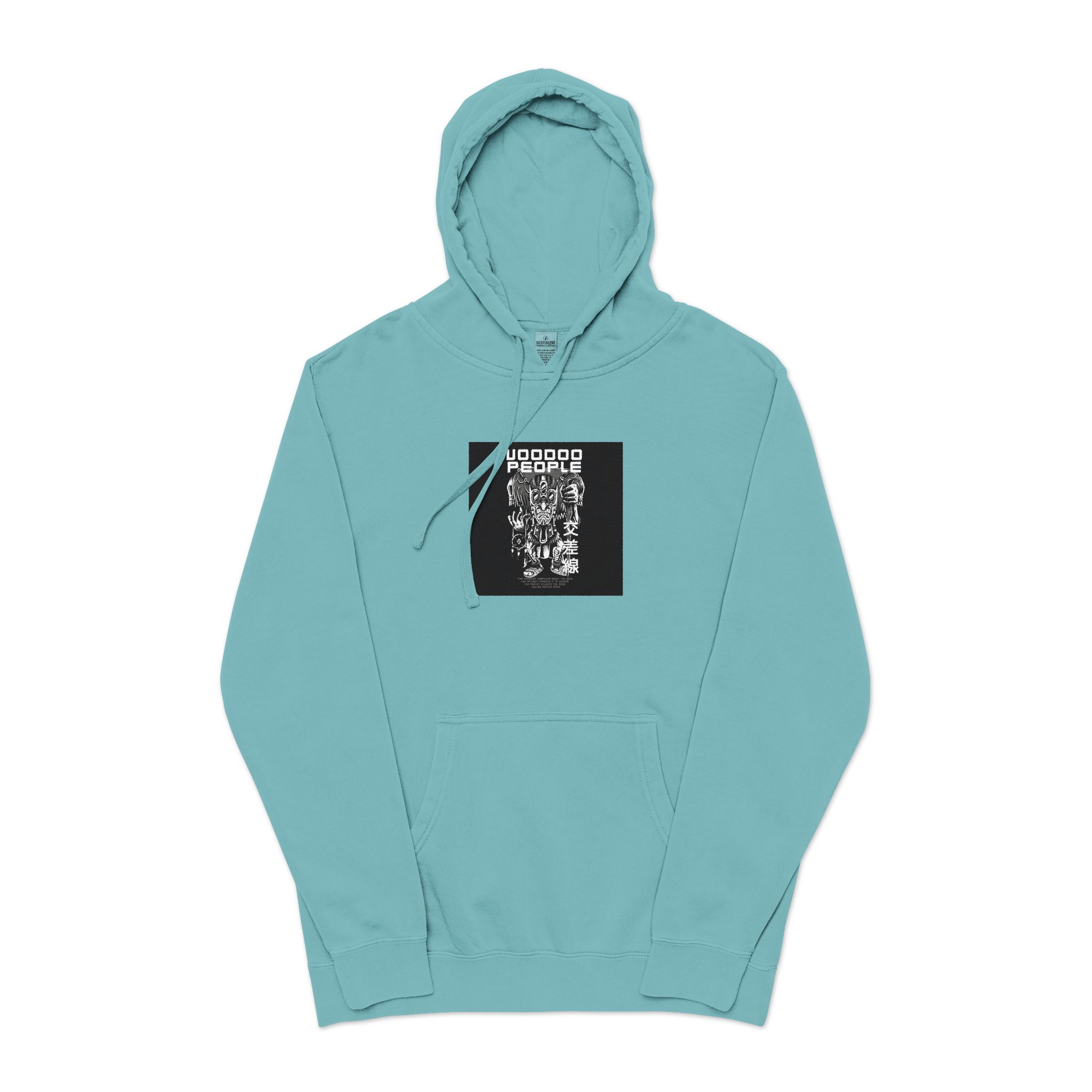 Voodoo People Black White Unisex Pigment Dyed Hoodie Embroidery - Image 9