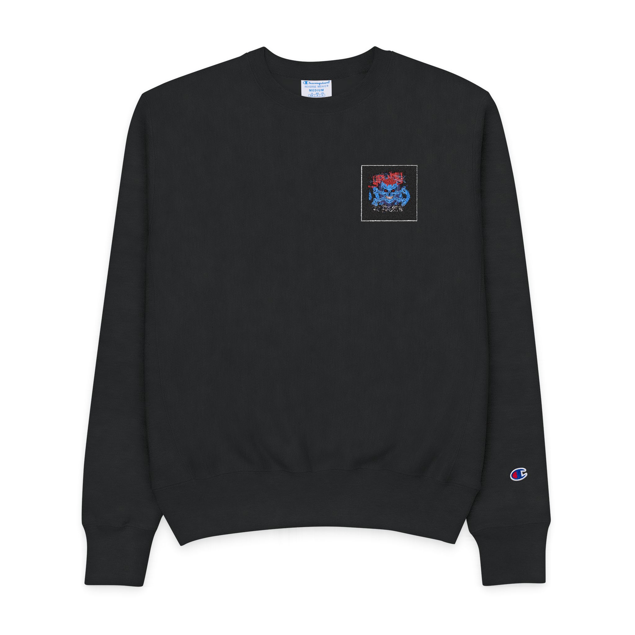 Gothic Sign With Grunge Skull Grunge Vintage Design T Shirts Mens Champion Crewneck Sweatshirt