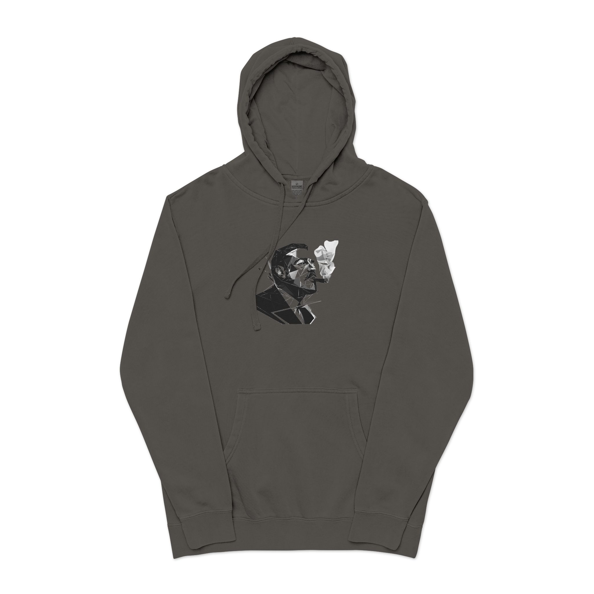 Smoking Man Unisex Pigment Dyed Hoodie Embroidery - Image 25