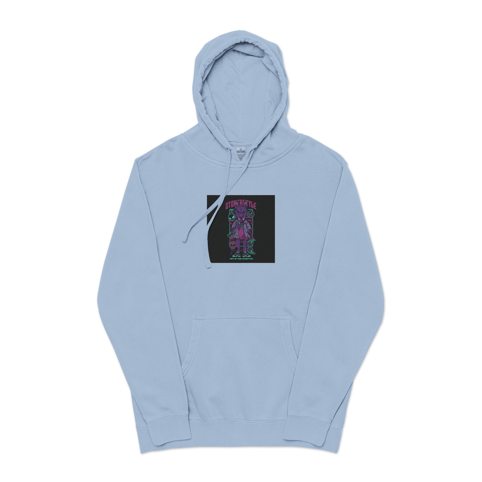 Stoner Style Dobermann Holiday Unisex Pigment Dyed Hoodie Embroidery - Image 17