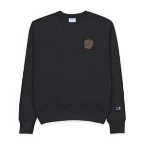 Two Headed Snake With Text Illustration Mens Champion Crewneck Sweatshirt