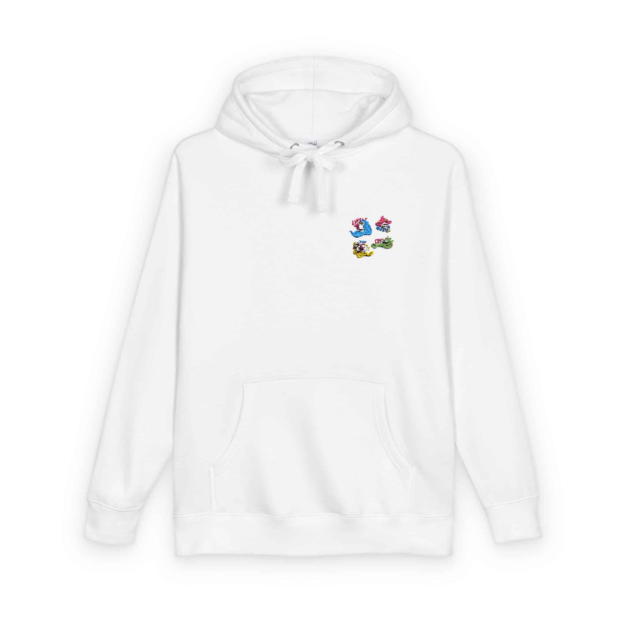 Collection Funny Hand Drawn Stickers Unisex Fleece Hoodie - Image 2