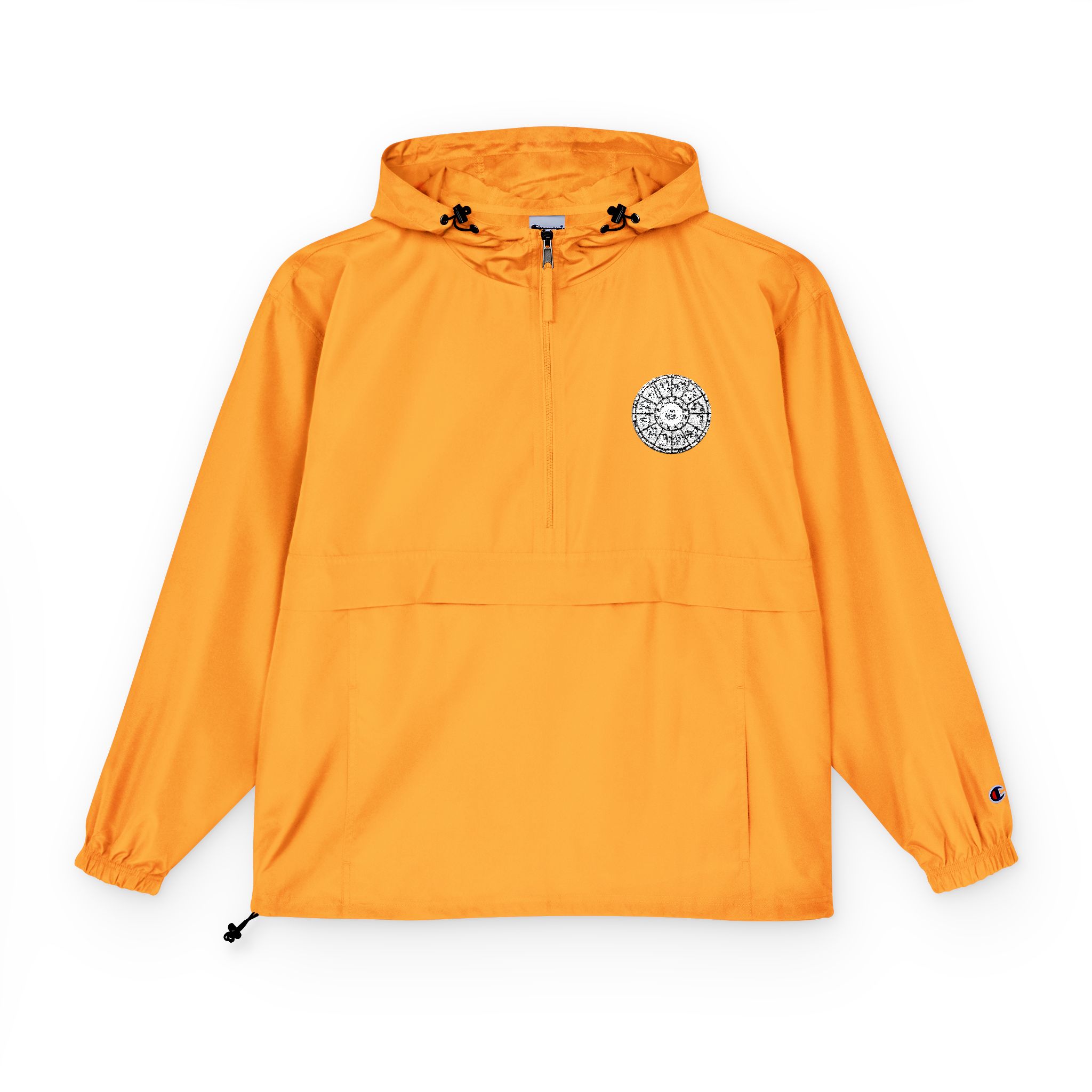 Zodiac Circle Horoscope Drawing Engraving Style Zodiac Wheel With Astrological Sy Champion Unisex Packable Anorak Jacket