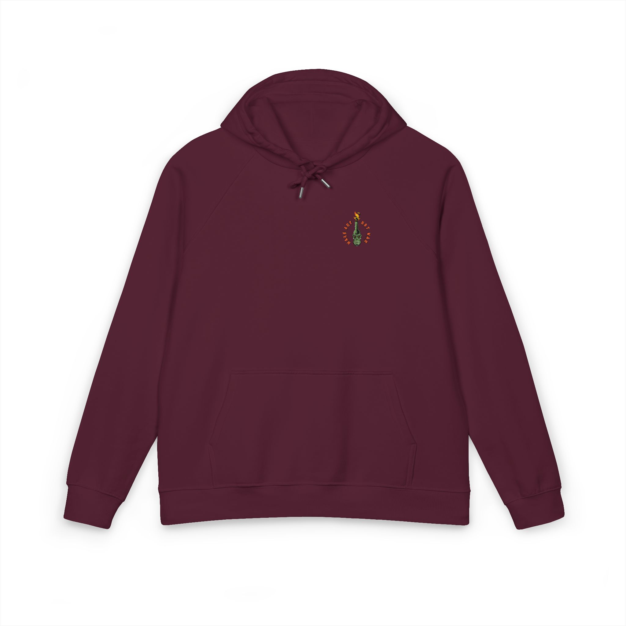 Skull Face Molotov Unisex Eco Raglan Hoodie Embroidery - Image 21