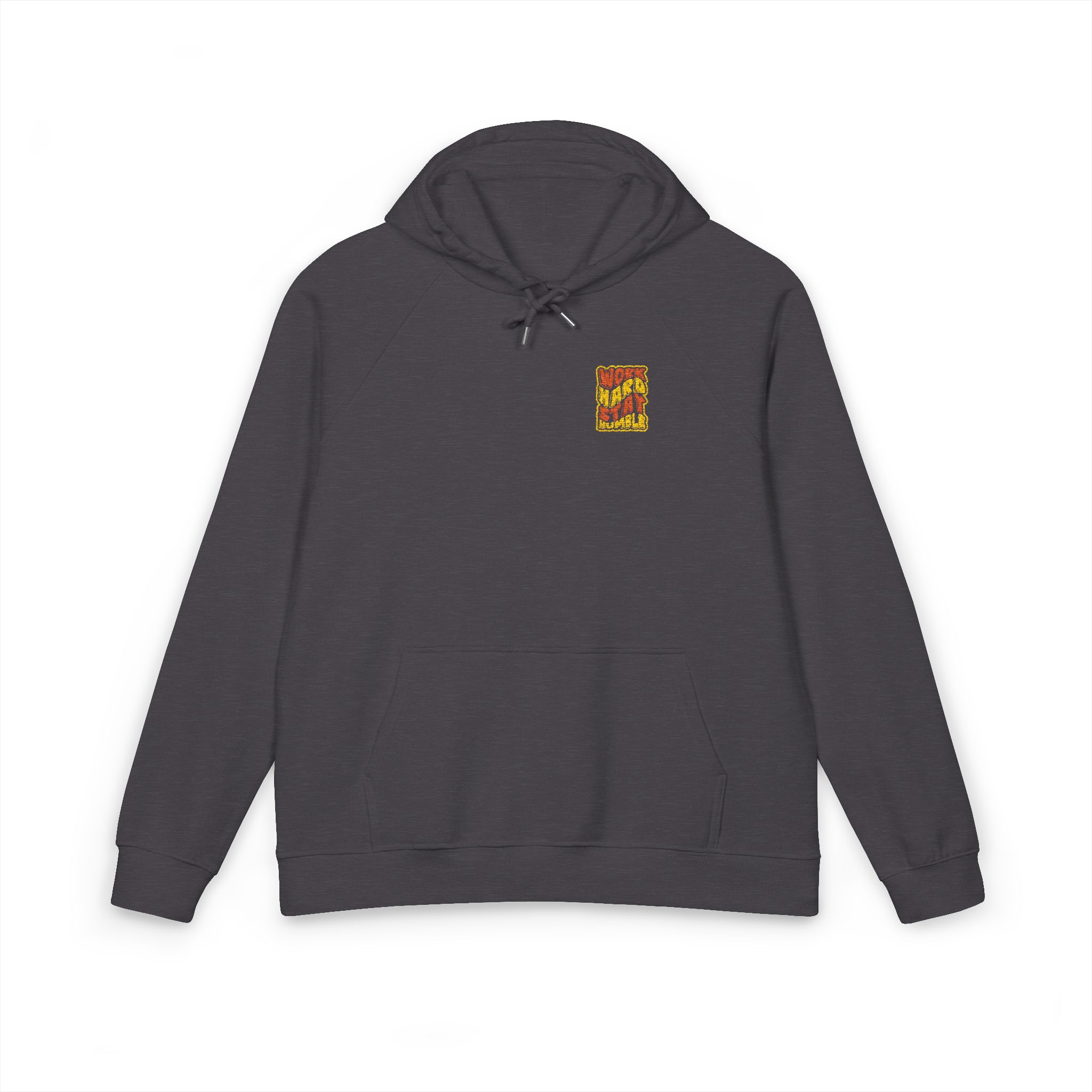 Work Hard Stay Humble 1 Unisex Eco Raglan Hoodie Embroidery - Image 9