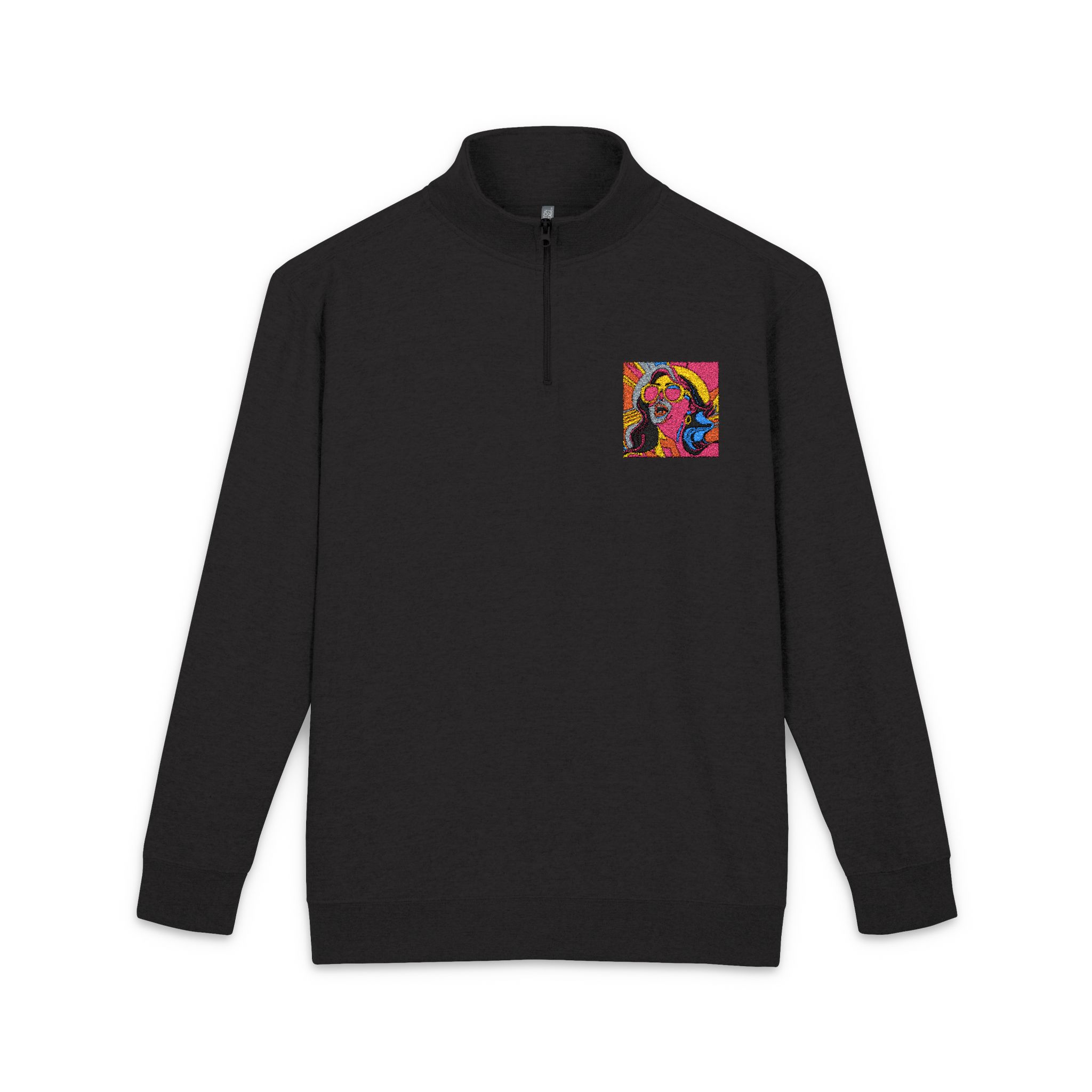 Enthusiastic Woman Party Free Place Studio and Sun Unisex Fleece Pullover Embroidery