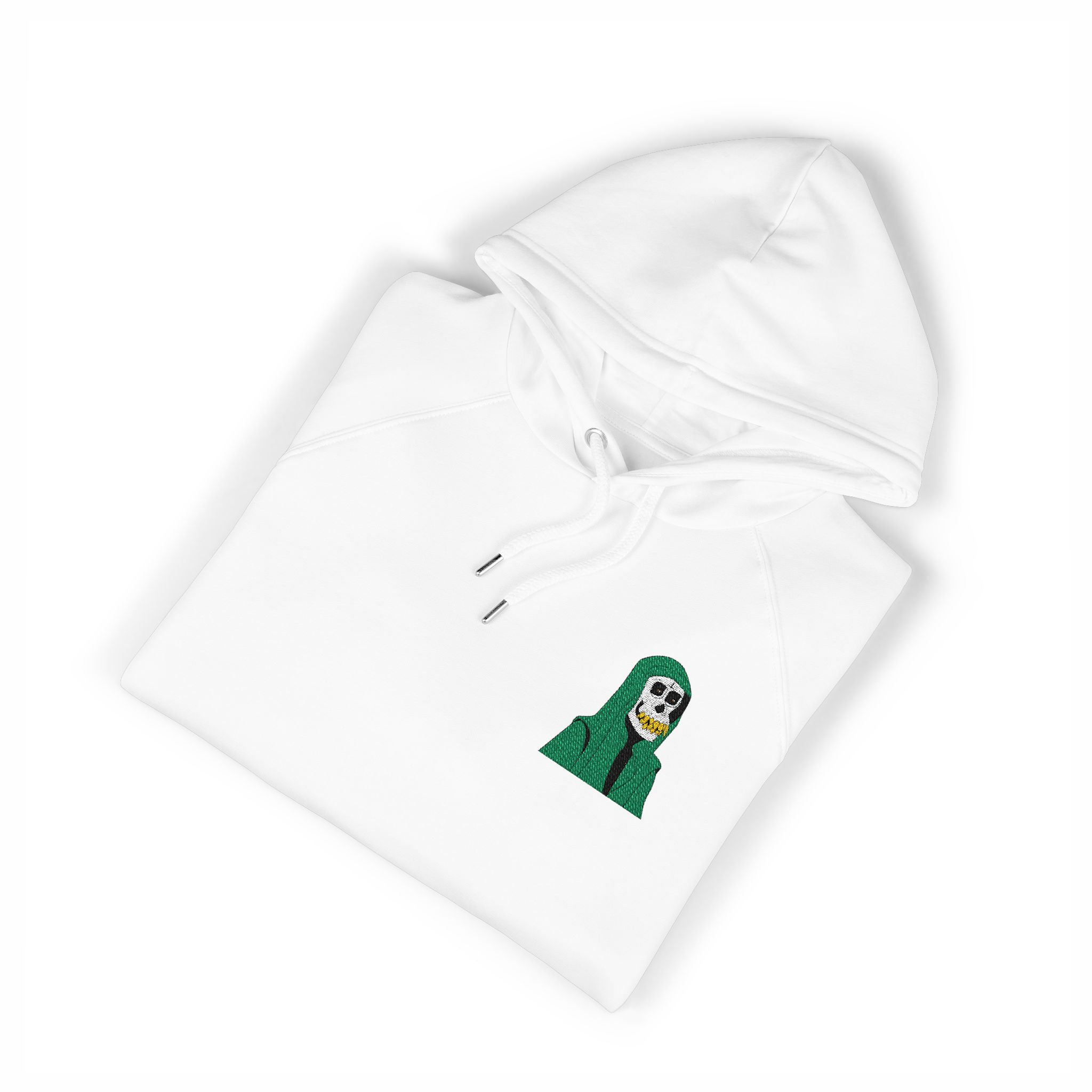 Skull Unisex Eco Raglan Hoodie Embroidery - Image 3