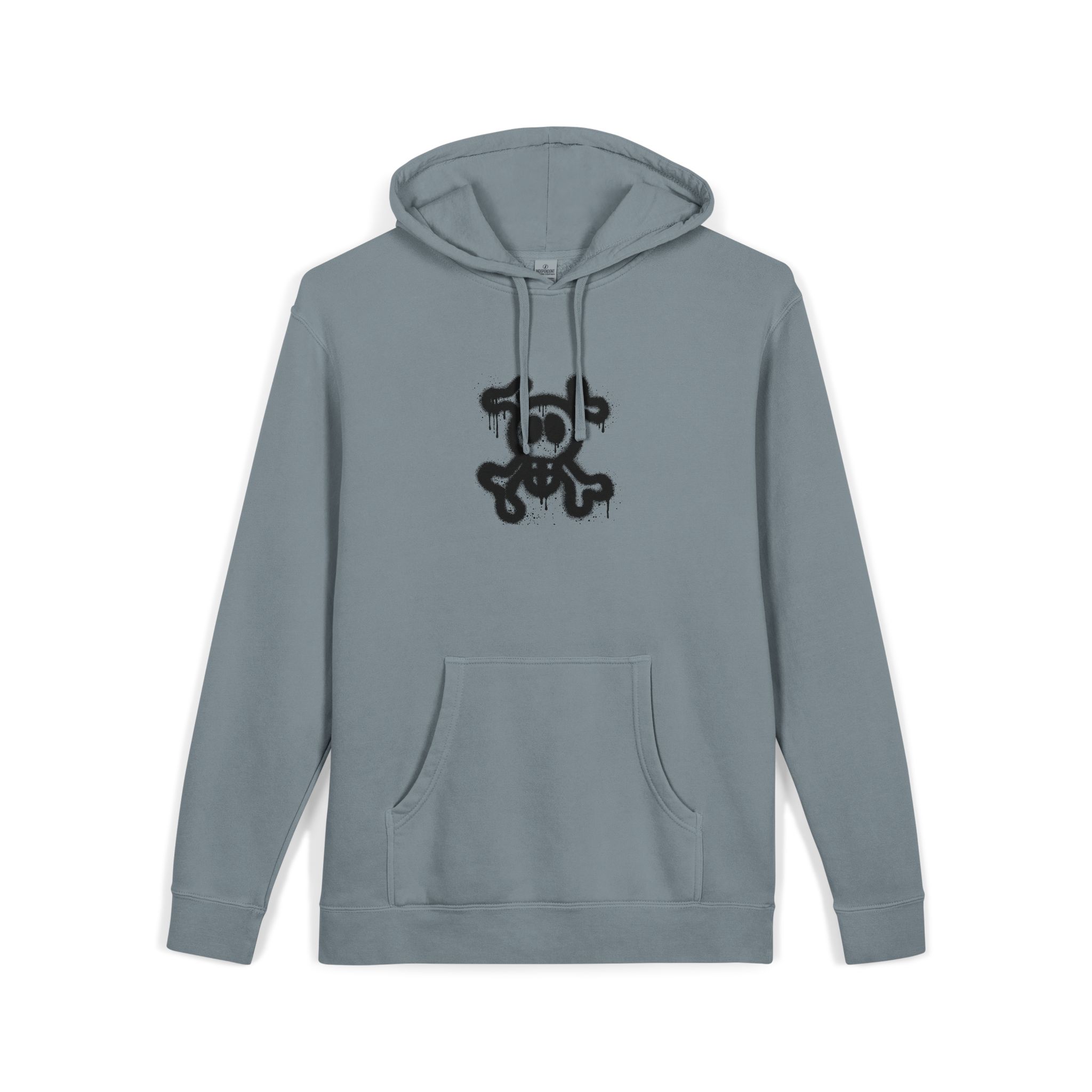 Spray Painted Graffiti Skull Sprayed Graffiti Skull Icon With Spray Black White Unisex Pigment Dyed Hoodie Embroidery - Image 23