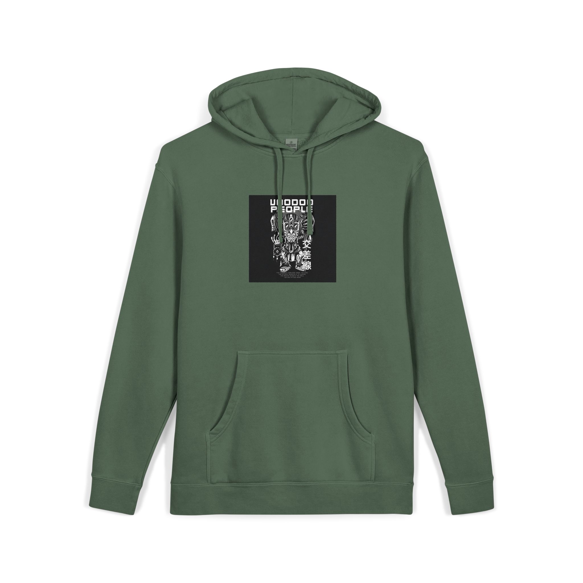 Voodoo People Black White Unisex Pigment Dyed Hoodie Embroidery - Image 15