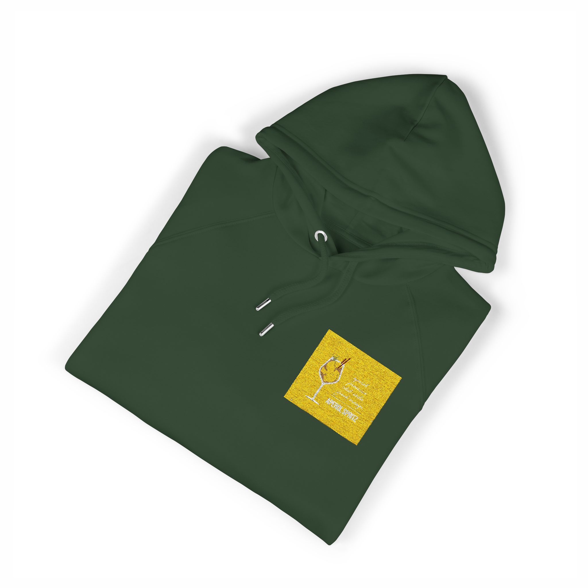 Vector Flat Illustration Modern Aperol Spritz Recipe Unisex Eco Raglan Hoodie Embroidery - Image 15