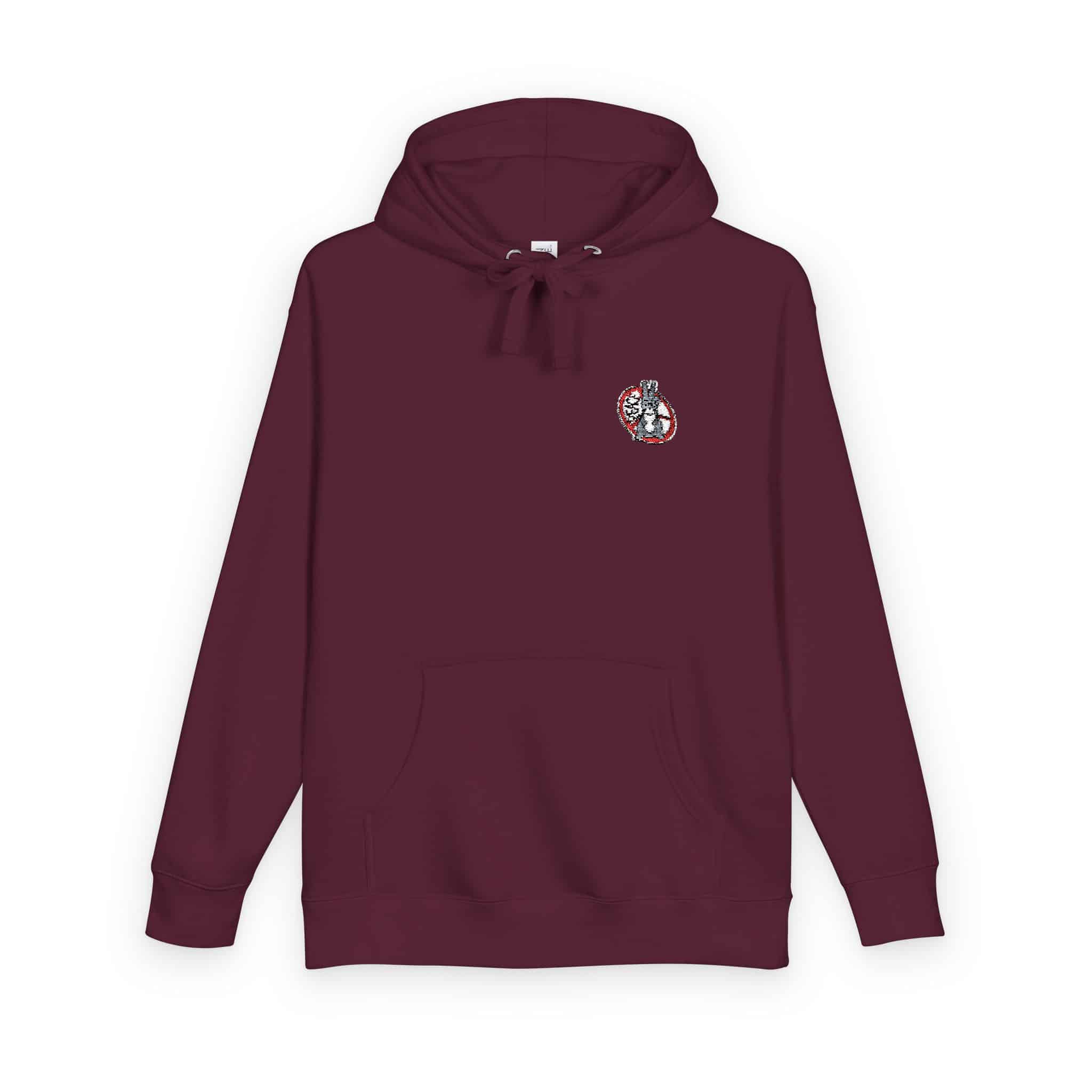 Peace Bunny Sticker Vector Cute Illustration Unisex Fleece Hoodie - Image 30