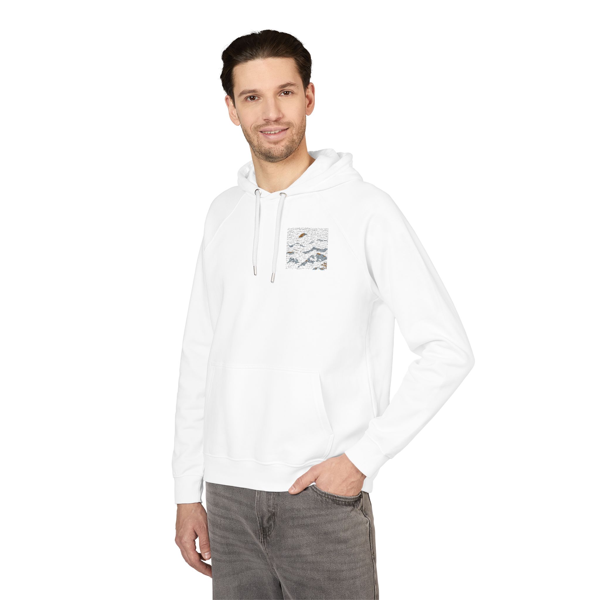 Watercolor Chinese Style Unisex Eco Raglan Hoodie Embroidery - Image 4