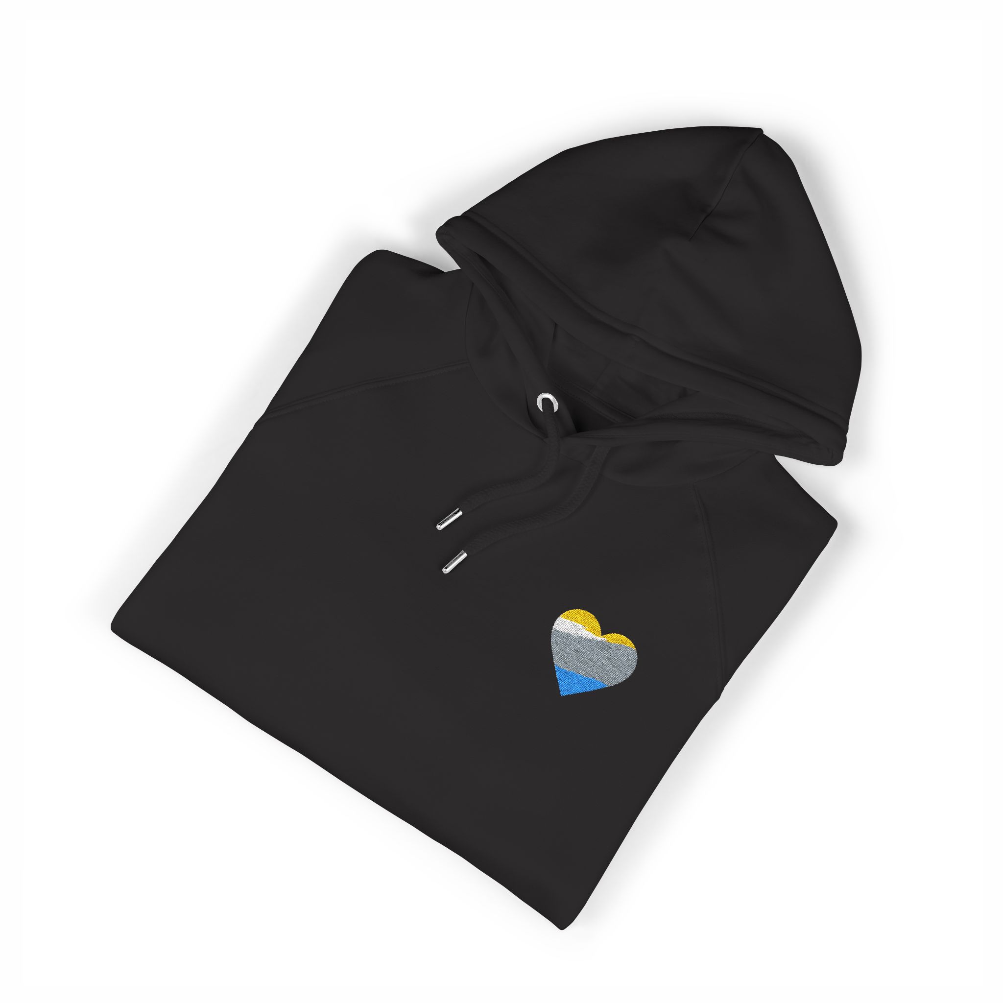 Gradient Heart Shape Unisex Eco Raglan Hoodie Embroidery - Image 19