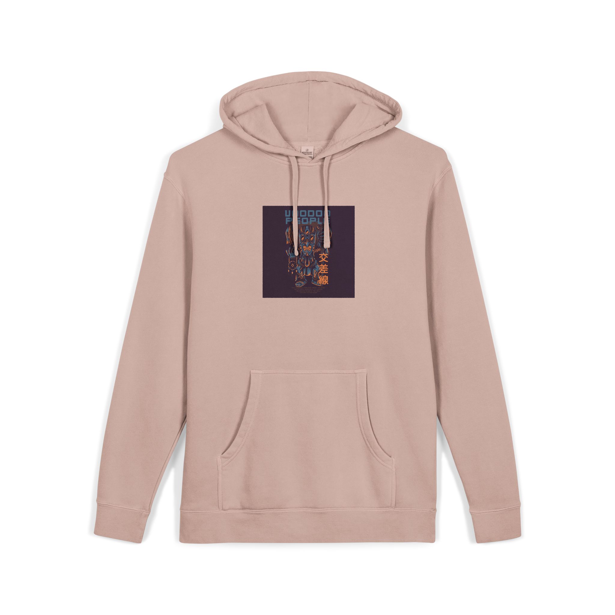 Voodoo People Black Unisex Pigment Dyed Hoodie Embroidery - Image 3