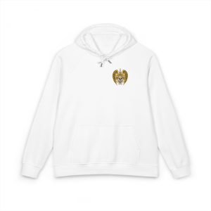Gothic Sign With Skull Flowers Grunge Vintage Design T Shirts (2) Unisex Eco Raglan Hoodie Embroidery