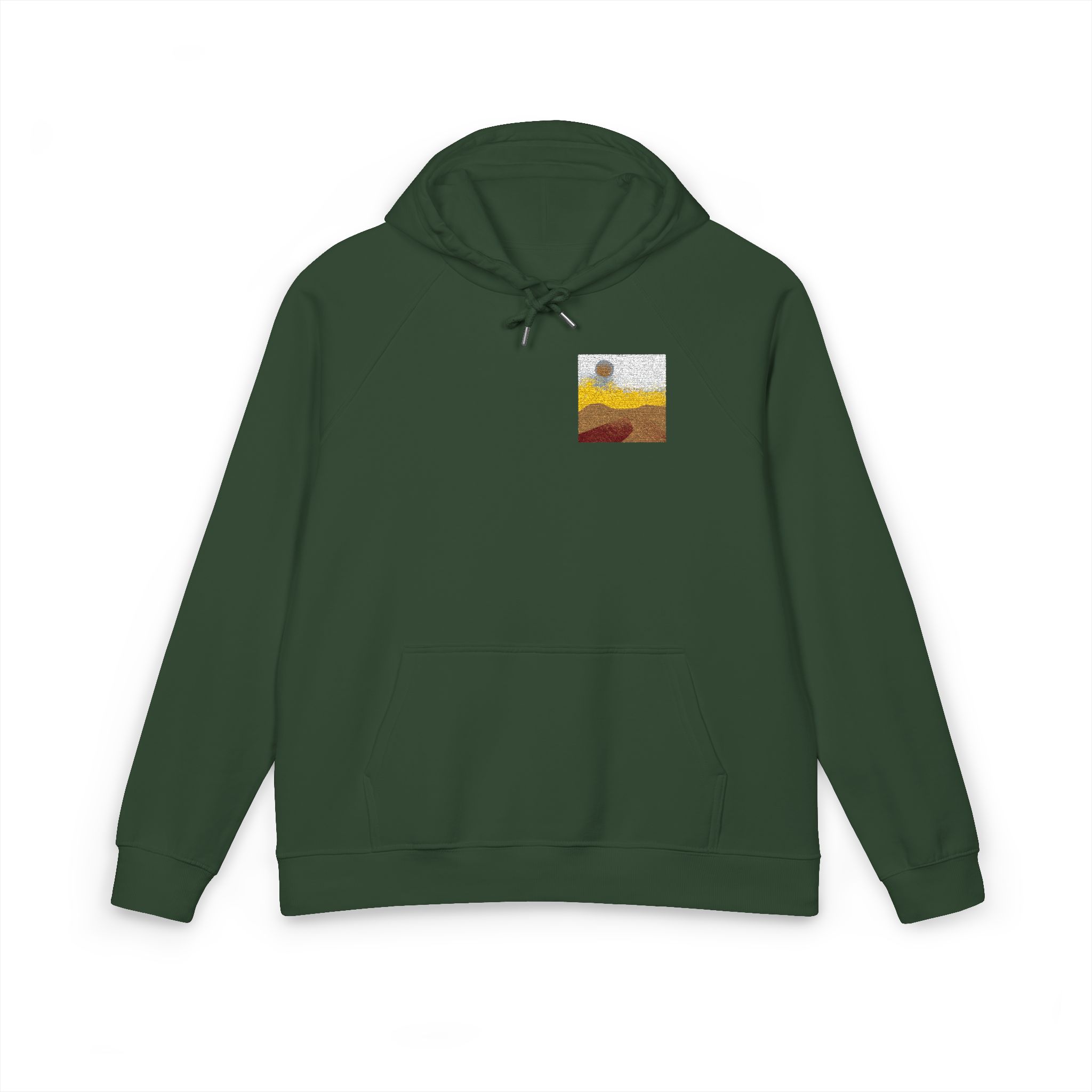 Dreamy Motivational Card Template Social Media Landscape Unisex Eco Raglan Hoodie Embroidery - Image 13